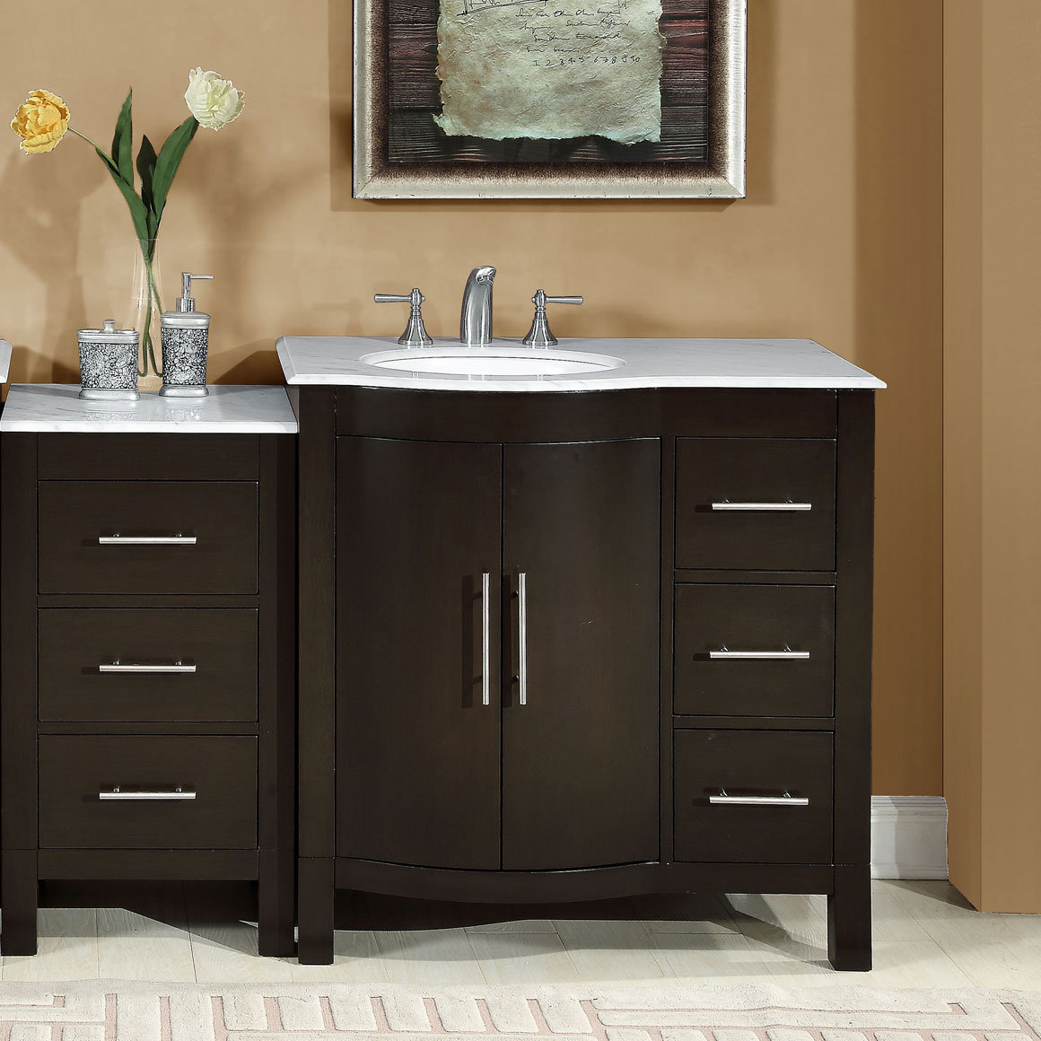 Silkroad Exclusive 53 5 Single Sink Lavatory Cabinet Modular Silkroad Exclusive 53 5 Quot Single Sink Lavatory Cabinet Modular Bathroom Vanity Set