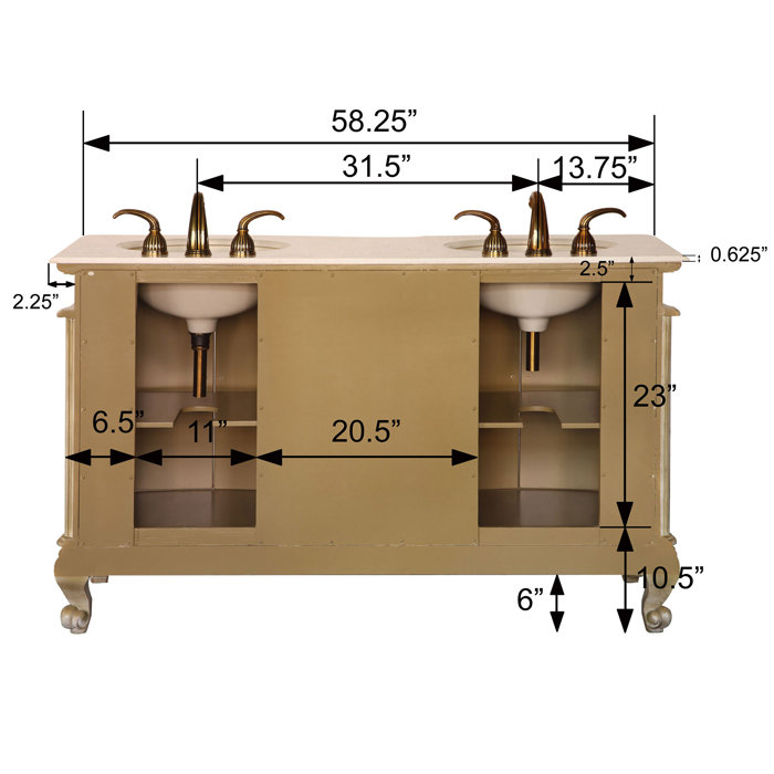 Silkroad Exclusive Andrea 58 Double Bathroom Vanity Set Reviews Silkroad Exclusive Andrea 58 Quot Double Bathroom Vanity Set