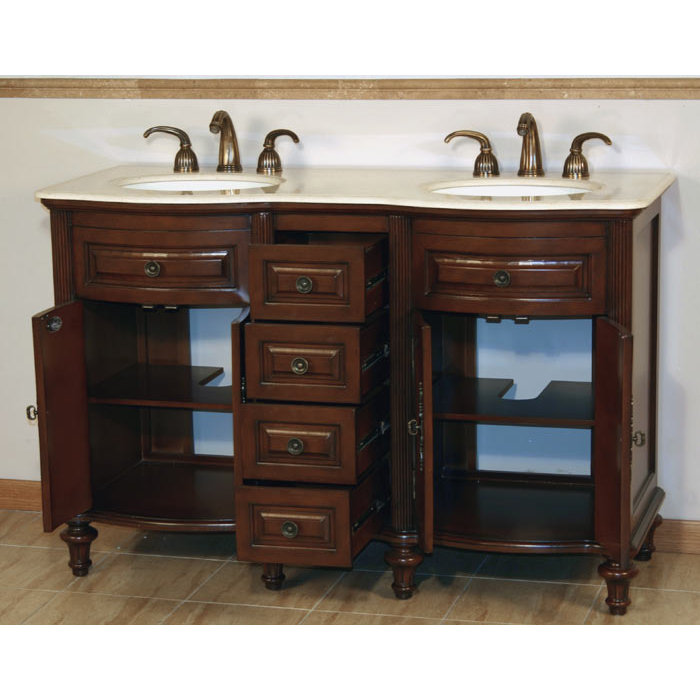 Silkroad Exclusive Cumberland 55" Double Bathroom Vanity Set & Reviews