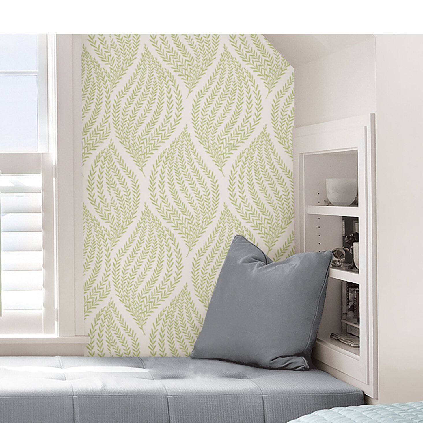 WallPops! Nu 18' x 20.5" Fern Lime Green Peel and Stick Wallpaper Wayfair