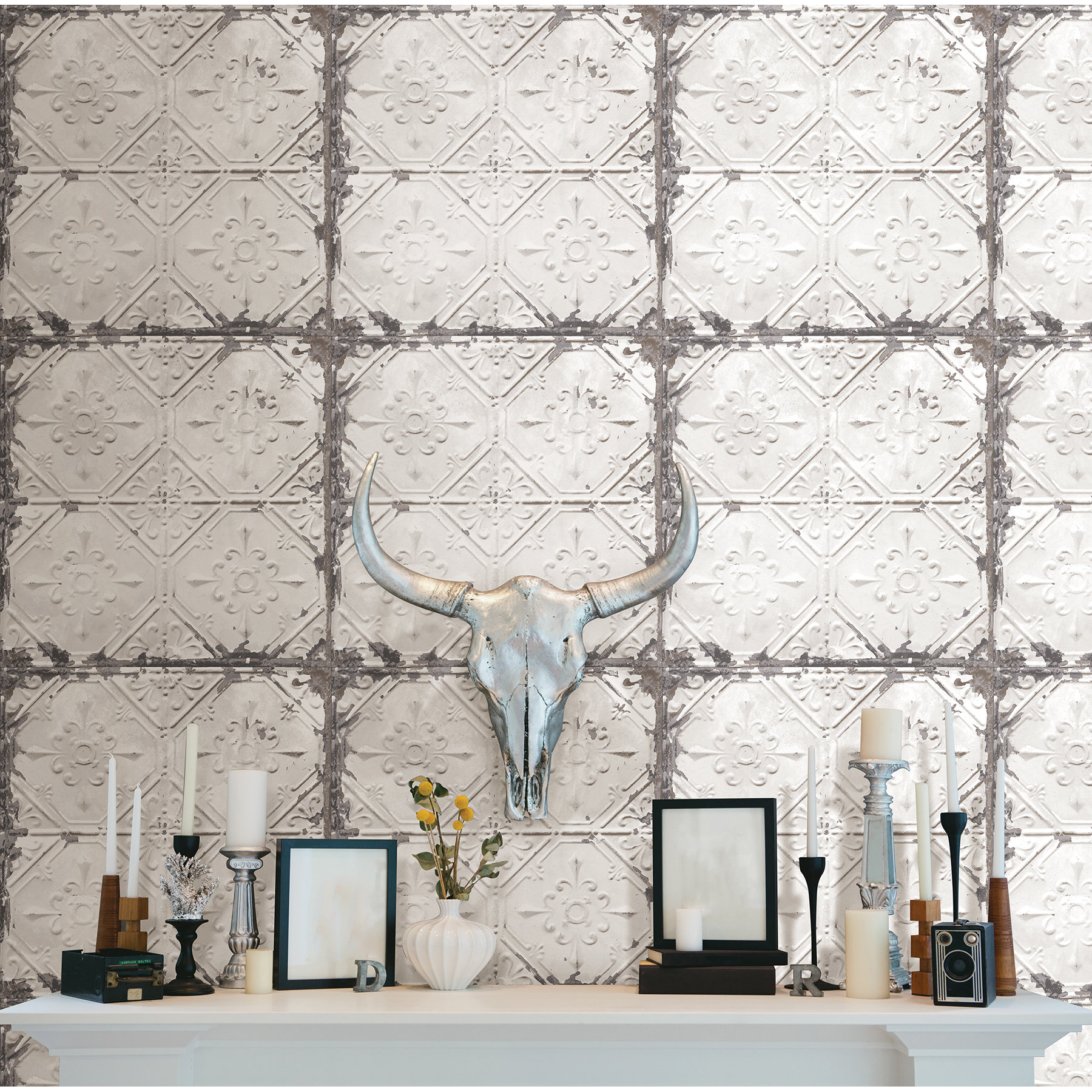 WallPops! NuWallpaper Peel and Stick 18' x 20.5" Geometric Roll Wallpaper & Reviews Wayfair