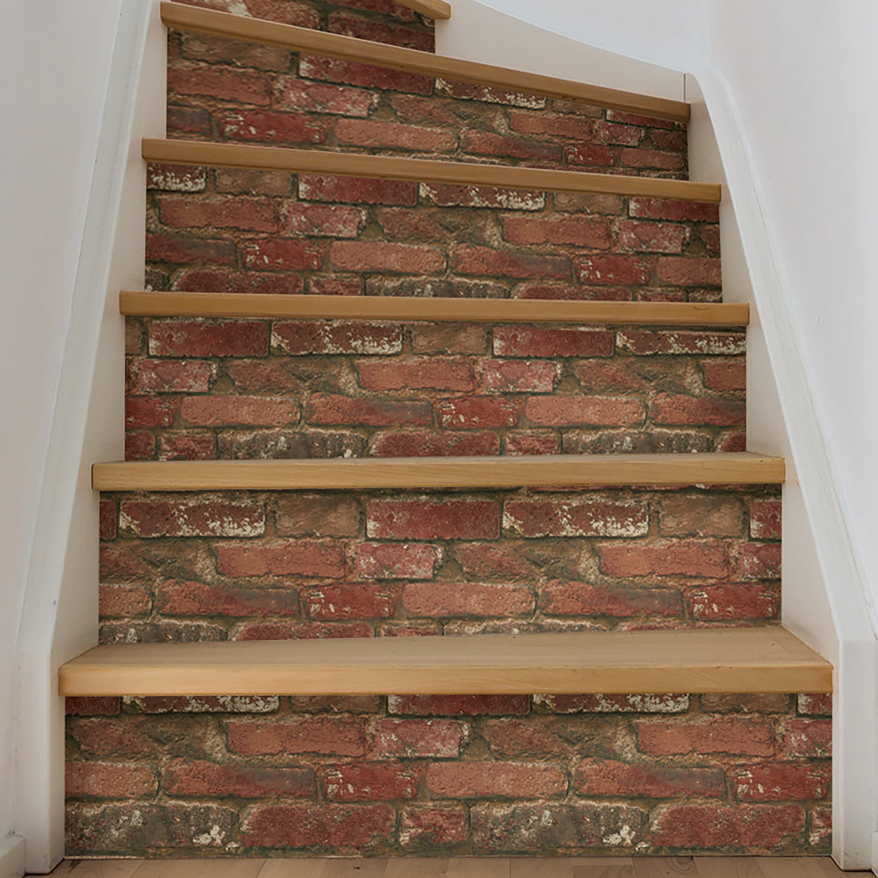 WallPops! NuWallpaper Peel and Stick 18' x 20.5" Brick, Wood and Stone