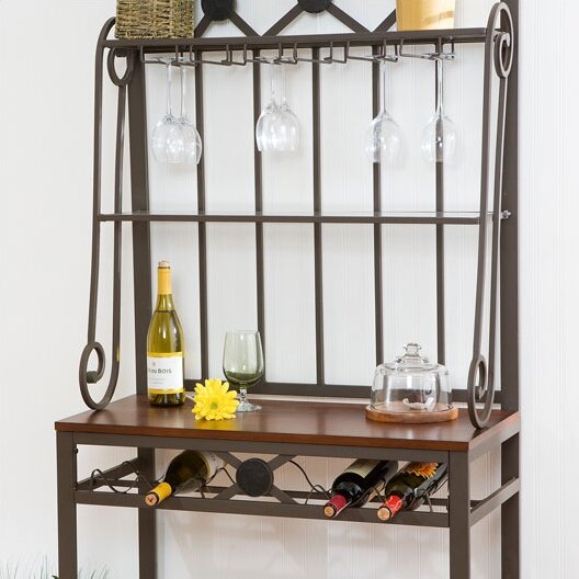 Wildon Home Ã‚Â® Marabella Decorative Baker's Rack with Wine Storage ... - Wildon Home ® Marabella Decorative Baker's Rack with Wine Storage