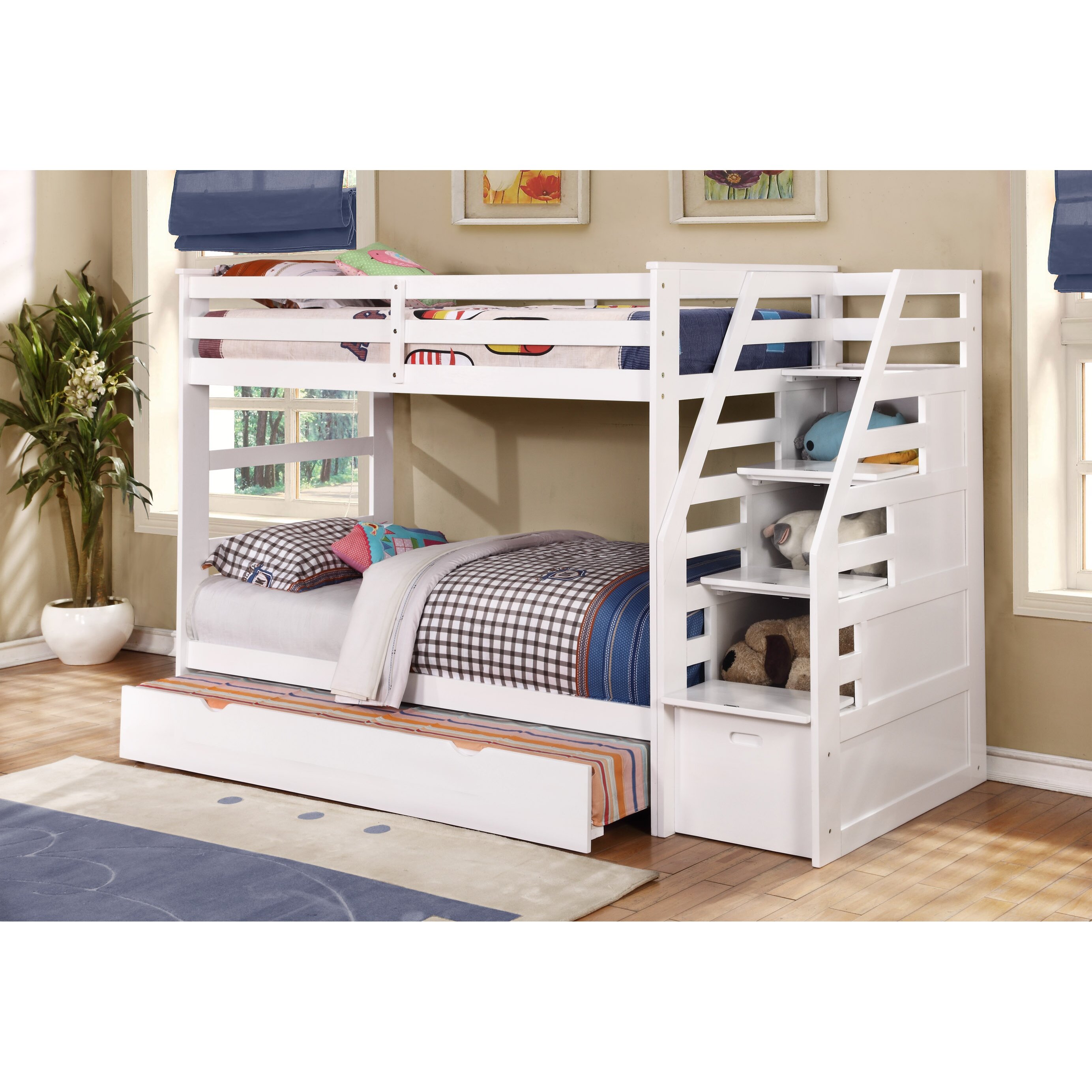 Bunk & Loft Beds You'll Love - Cosmo Twin Bunk Bed with Trundle and Storage