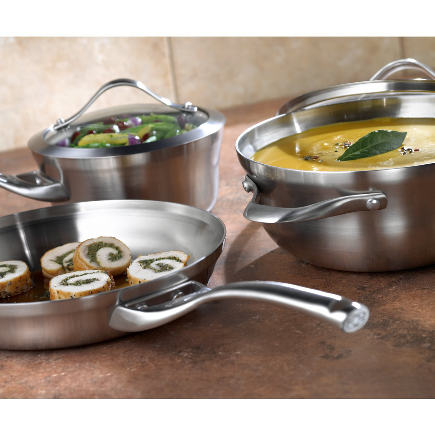 Calphalon Contemporary 13 Piece Stainless Steel Cookware Set & Reviews  Wayfair