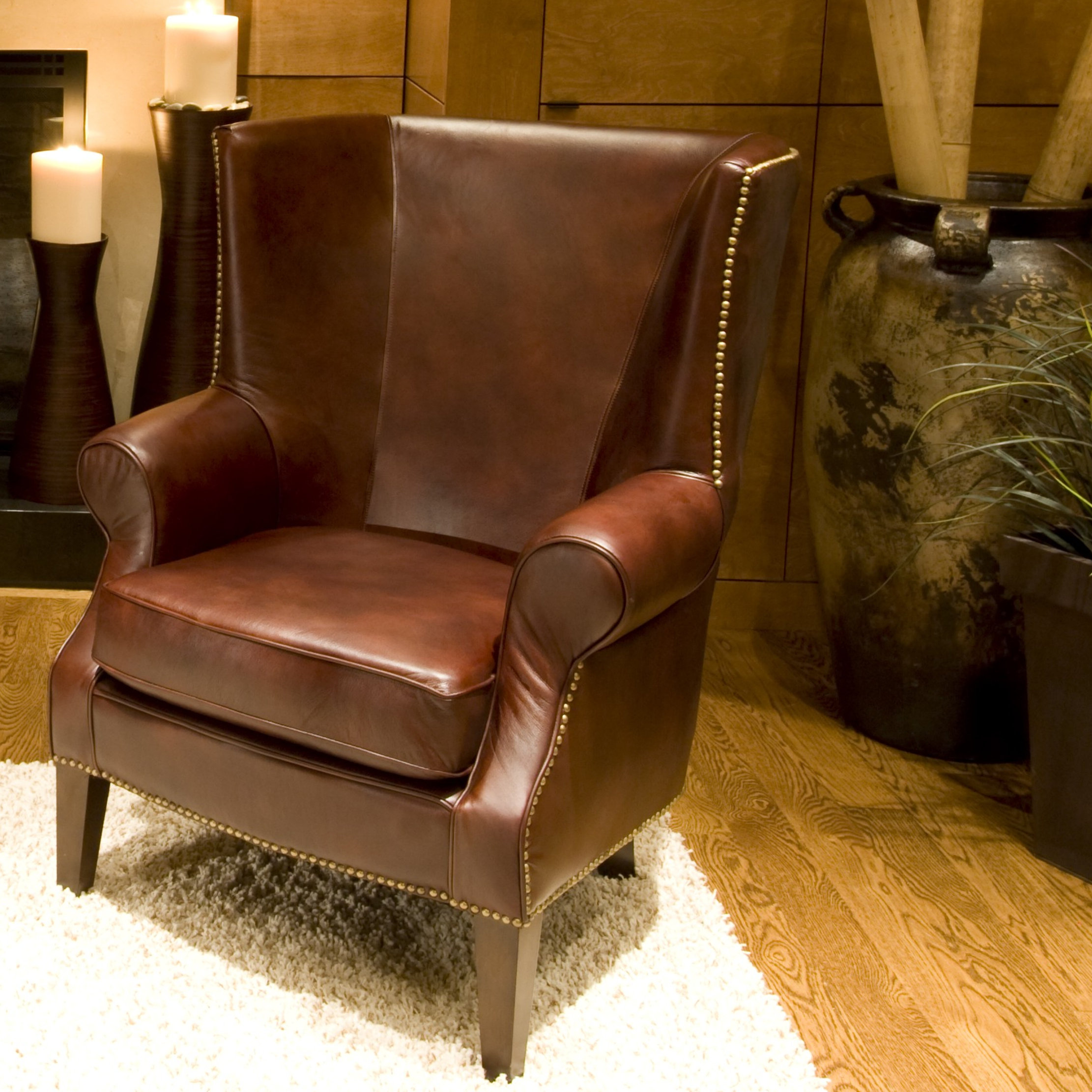 Elements Fine Home Furnishings Camden Top Grain Leather Chair & Reviews