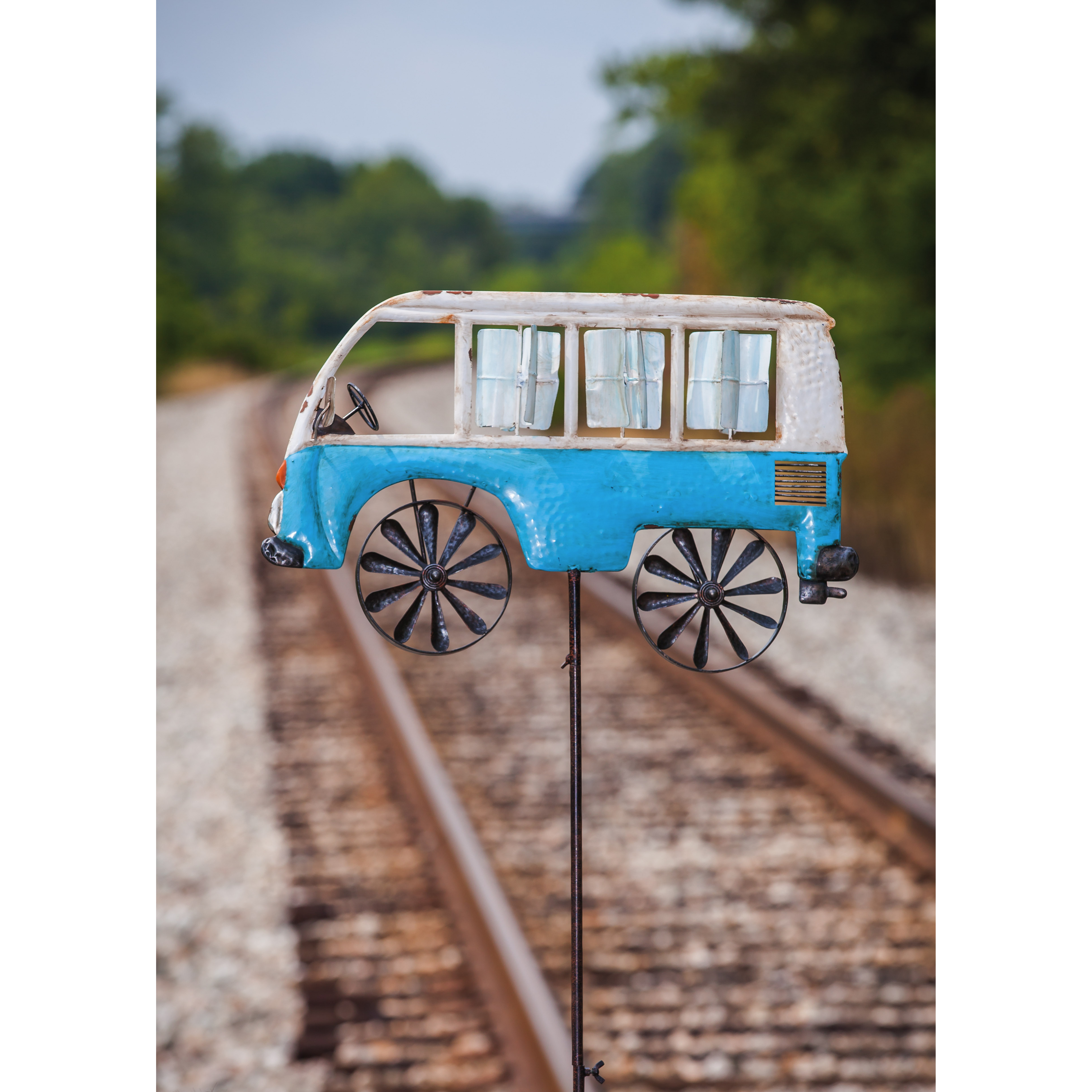 Evergreen Enterprises Inc Kinetic Garden Stake Bus On The Move Evergreen Enterprises Inc Kinetic Garden Stake Bus On The Move Wind Chime
