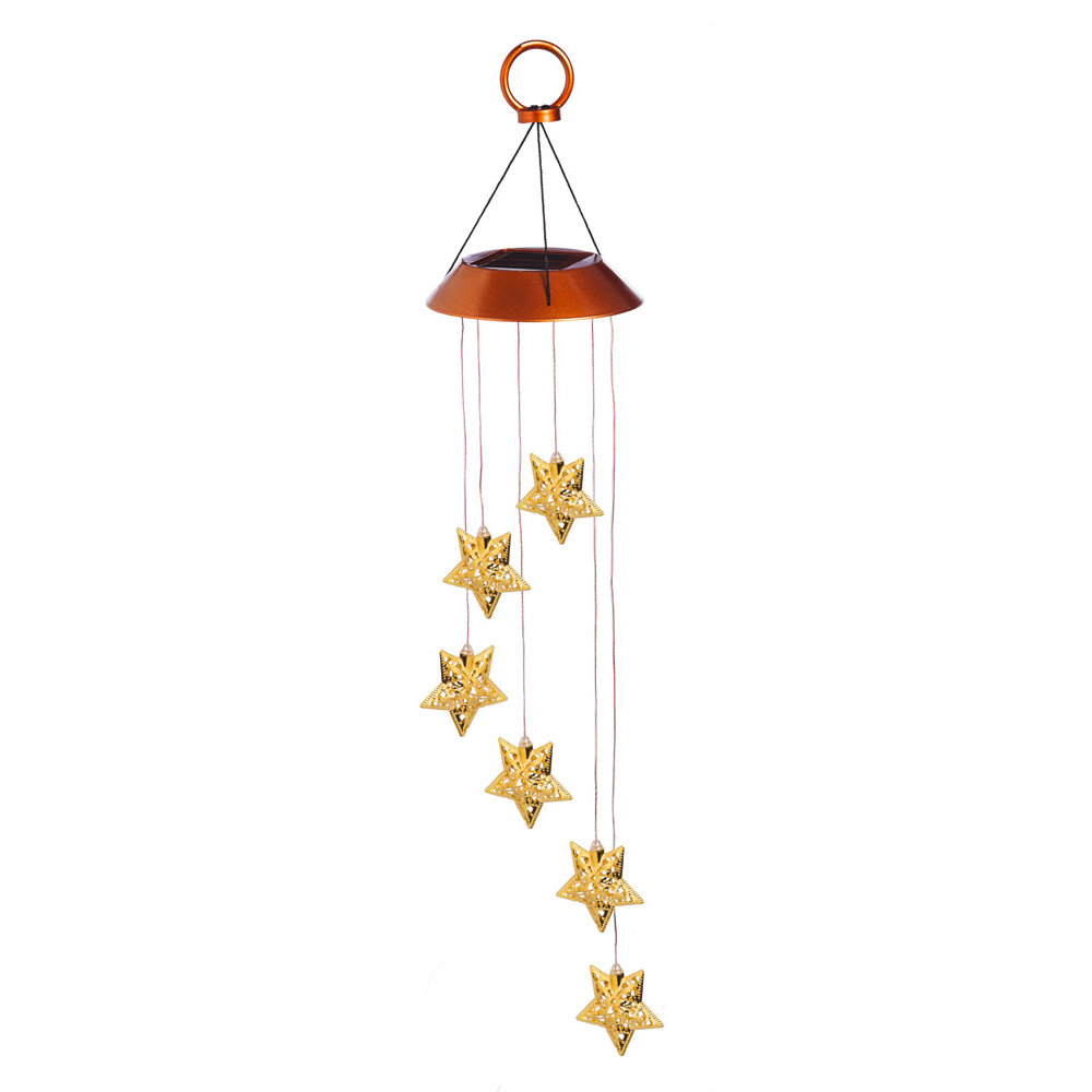 Evergreen Enterprises Inc Golden Stars Solar Mobile Wind Chime Evergreen Enterprises Inc Golden Stars Solar Mobile Wind Chime