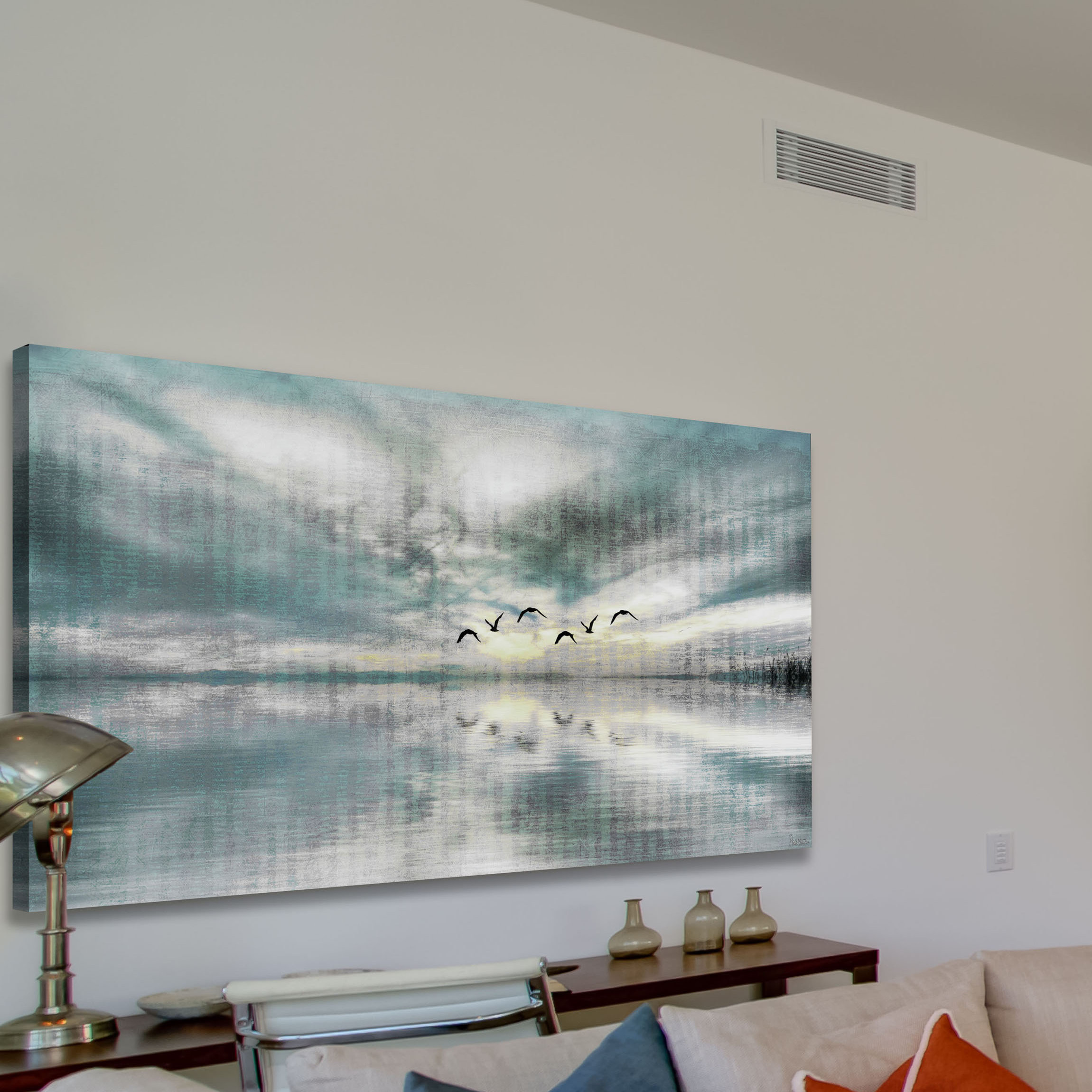 ParvezTaj 'Birds Skylight' by Parvez Taj Painting Print on Wrapped