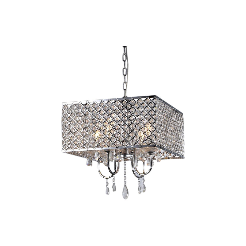 Warehouse of Tiffany Square 4Light Crystal Chandelier & Reviews Wayfair