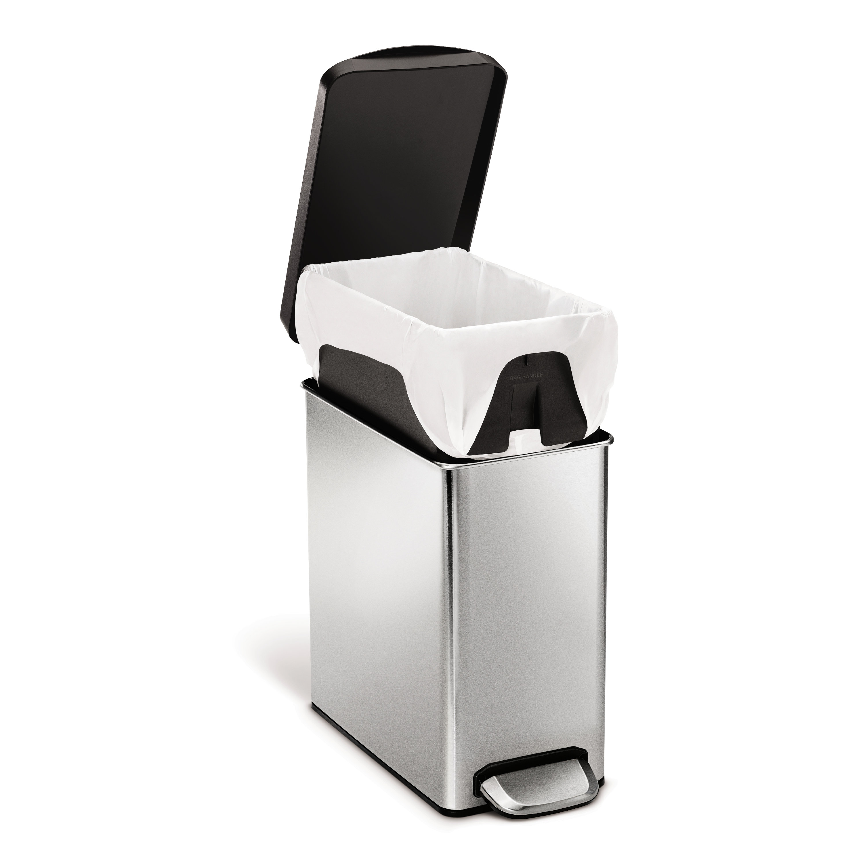 simplehuman Profile 2.6 Gallon Step-On Stainless Steel Trash Can ...