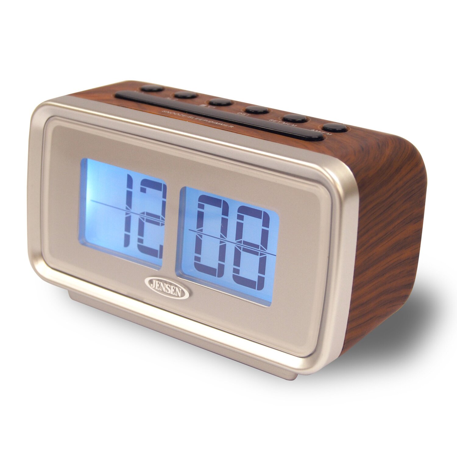 Jensen AM/FM Dual Alarm Clock with Digital Retro "Flip" Display