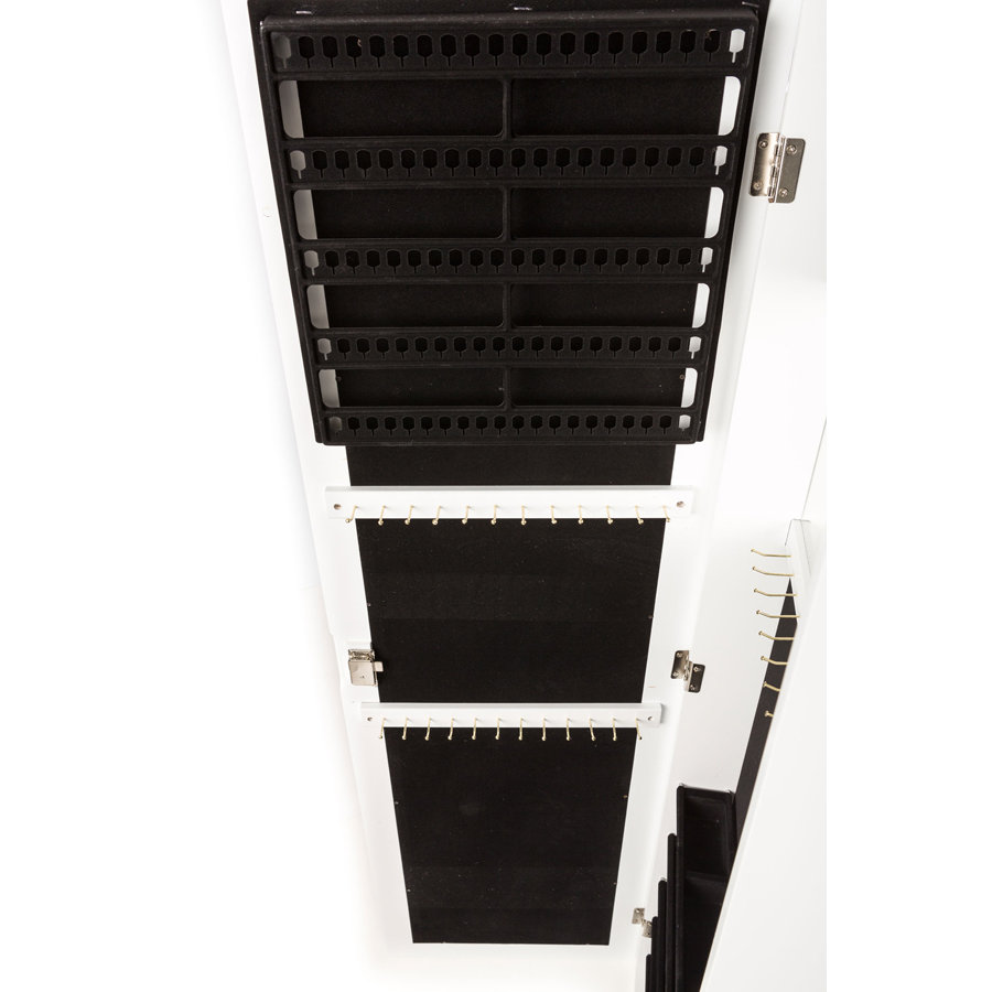 Meridian Point Over the Door or Wall Mount Jewelry Armoire with Mirror
