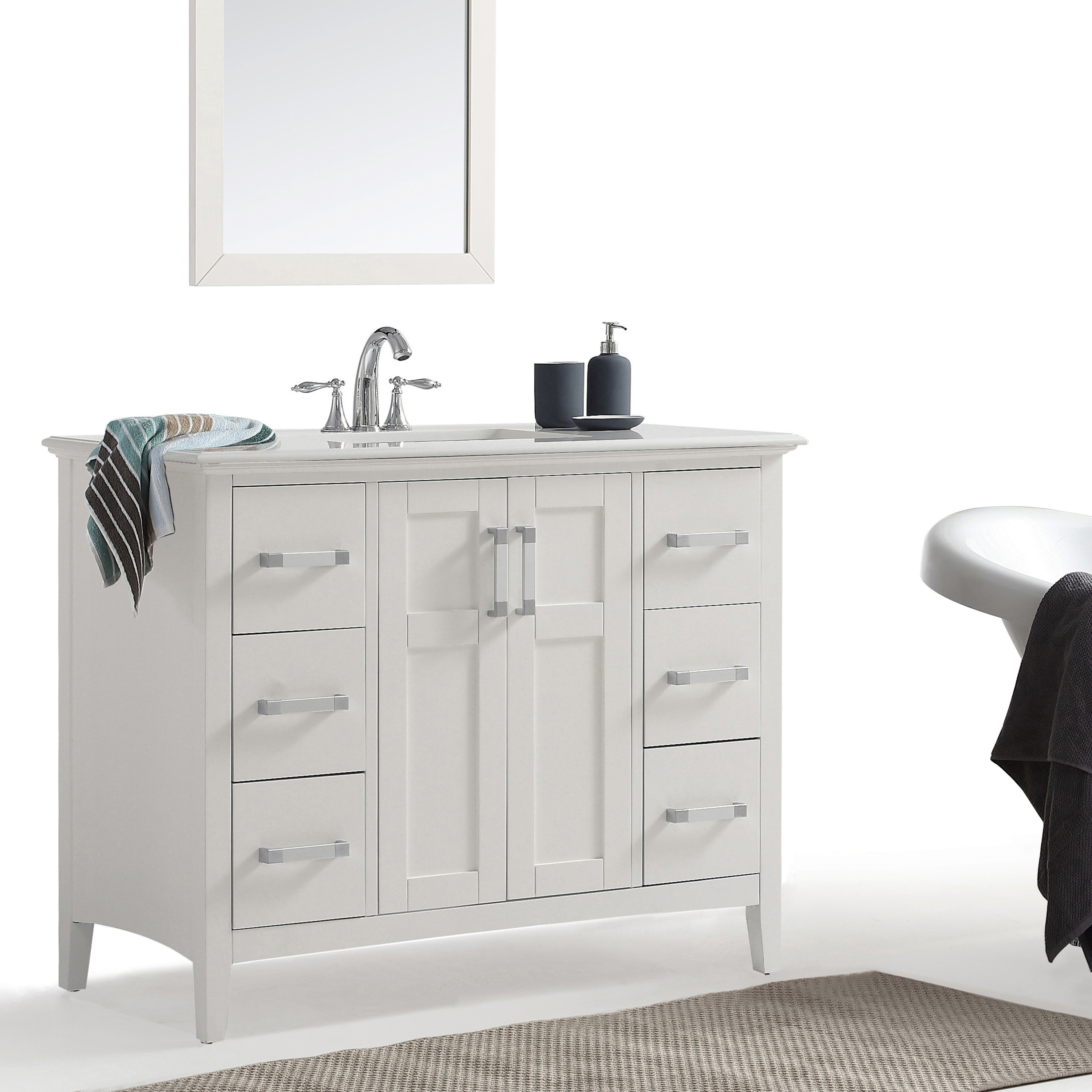 Simpli Home Winston 43 Single Bathroom Vanity With Quartz Marble Simpli Home Winston 43 Quot Single Bathroom Vanity With Quartz Marble Top