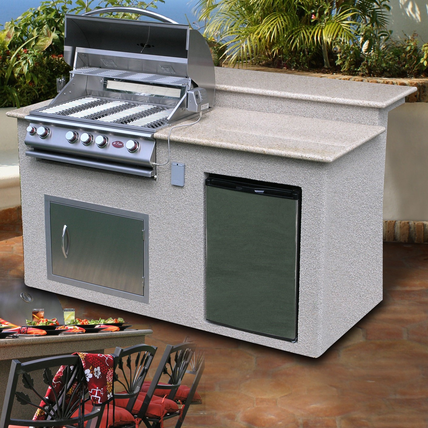 bbq grill with refrigerator