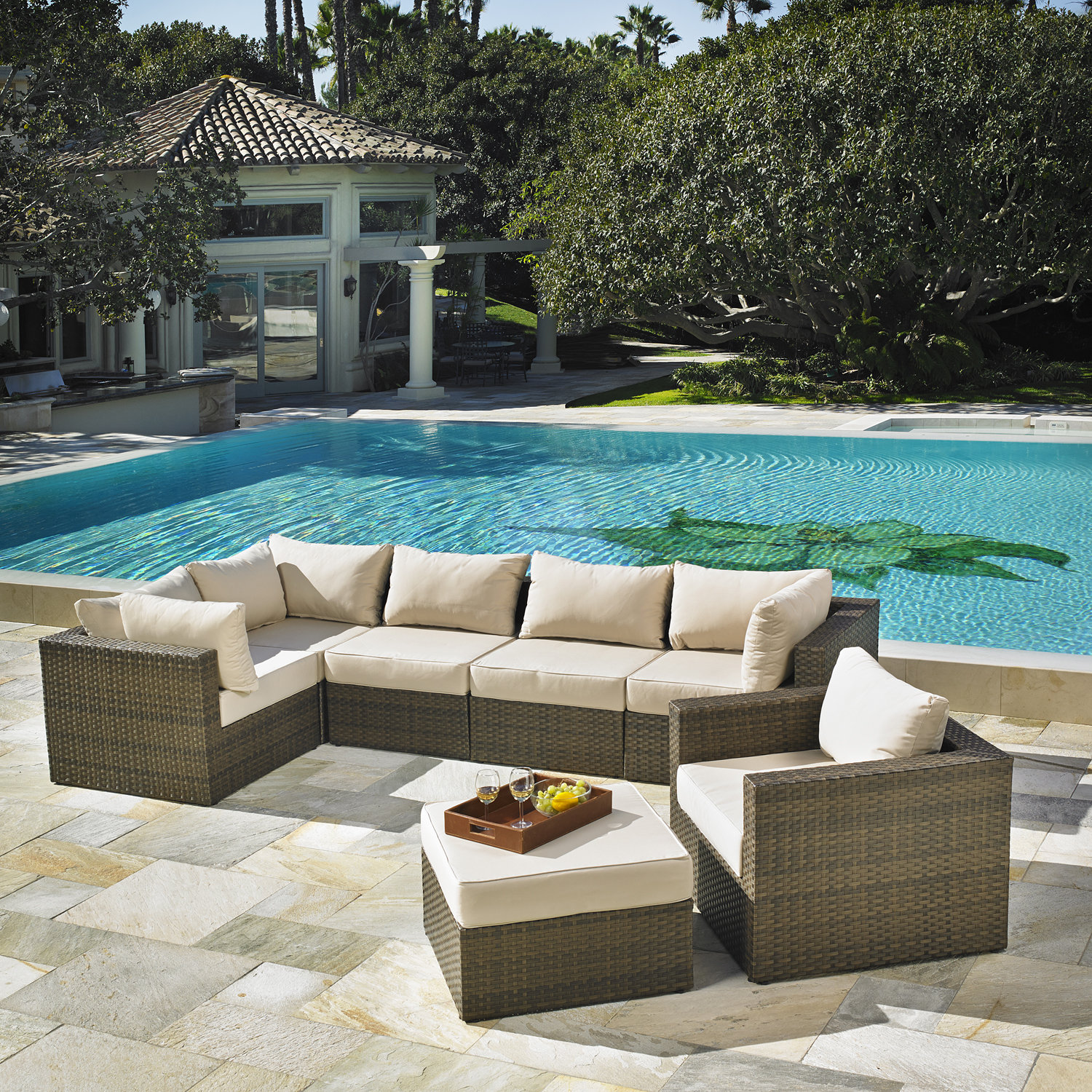 Mission Hills San Clemente 7 Piece Deep Seating Group With Mission Hills San Clemente 7 Piece Deep Seating Group With Cushions