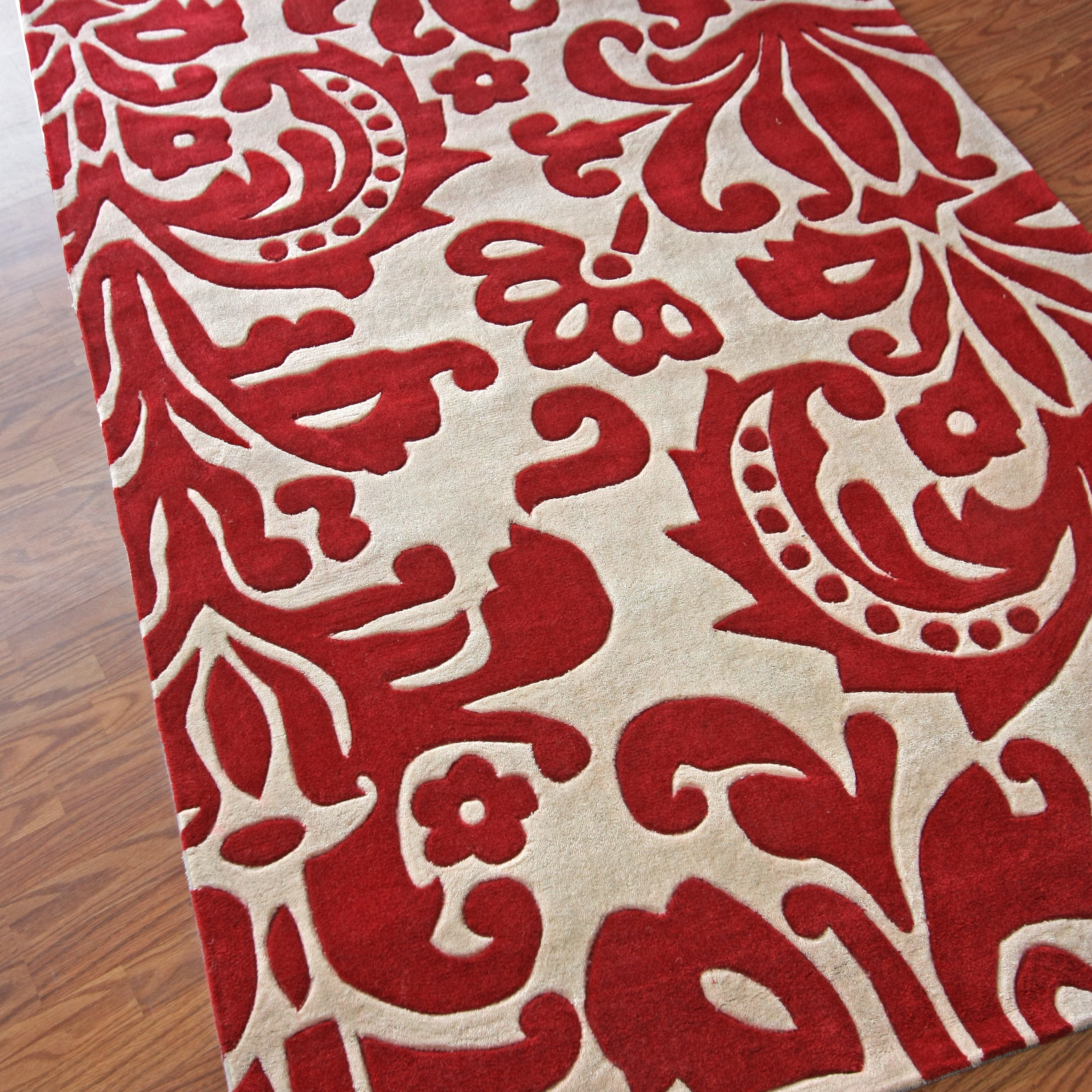 nuLOOM Cine Red Modern Damask Area Rug & Reviews Wayfair