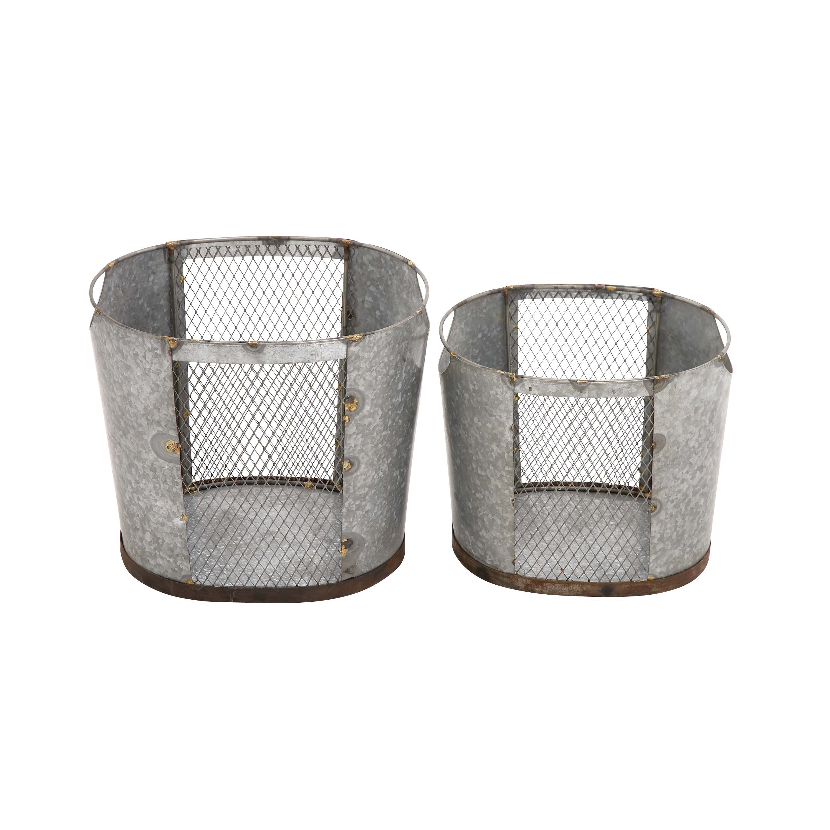 Woodland Imports 2 Piece Attractive Metal Wire Basket Set & Reviews