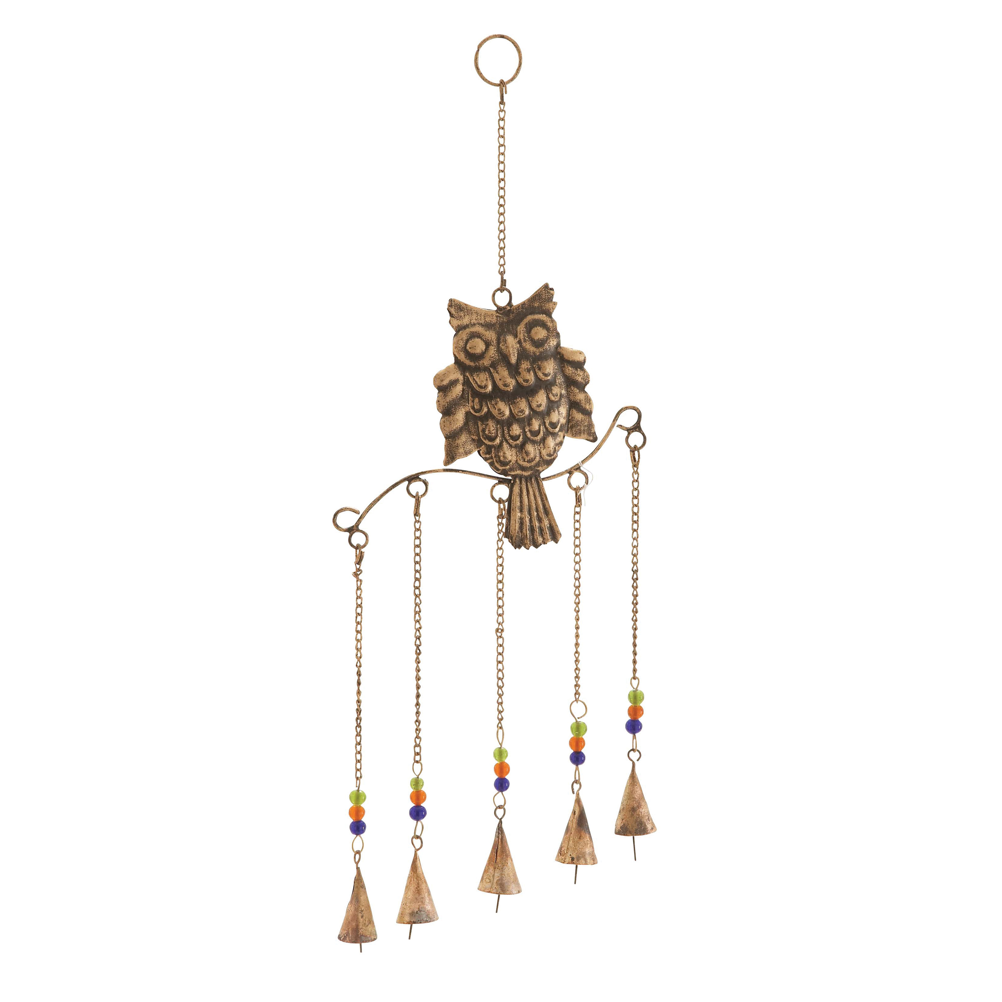 Woodland Imports Owl Wind Chime Reviews Wayfair Woodland Imports Owl Wind Chime