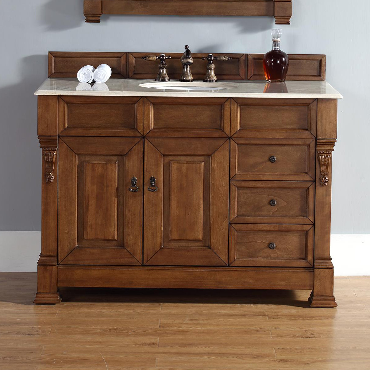 James Martin Furniture Brookfield 48\u0026quot; Single Country Oak Bathroom Vanity Set with Drawers 