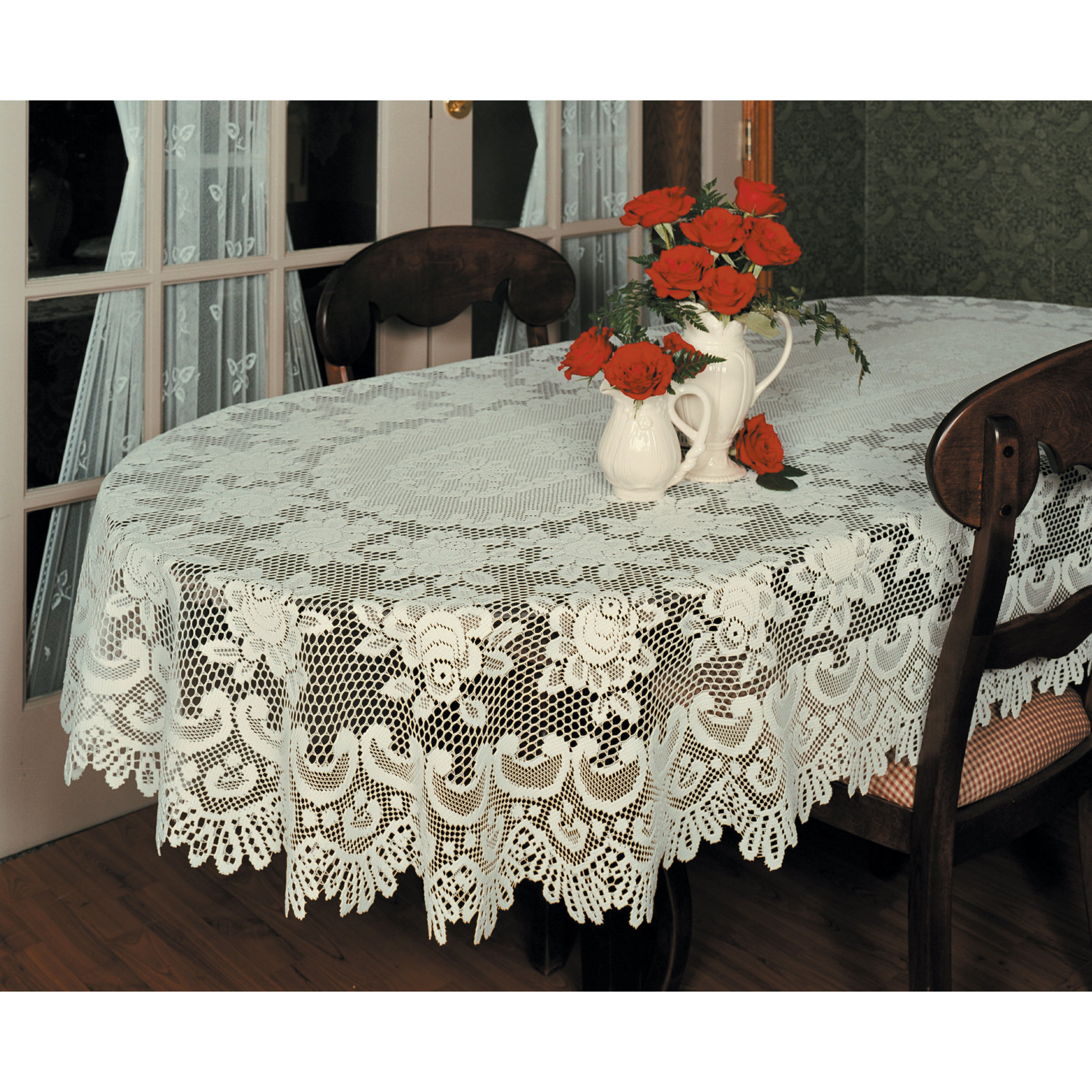 Heritage Lace Rose Oval Tablecloth & Reviews Wayfair