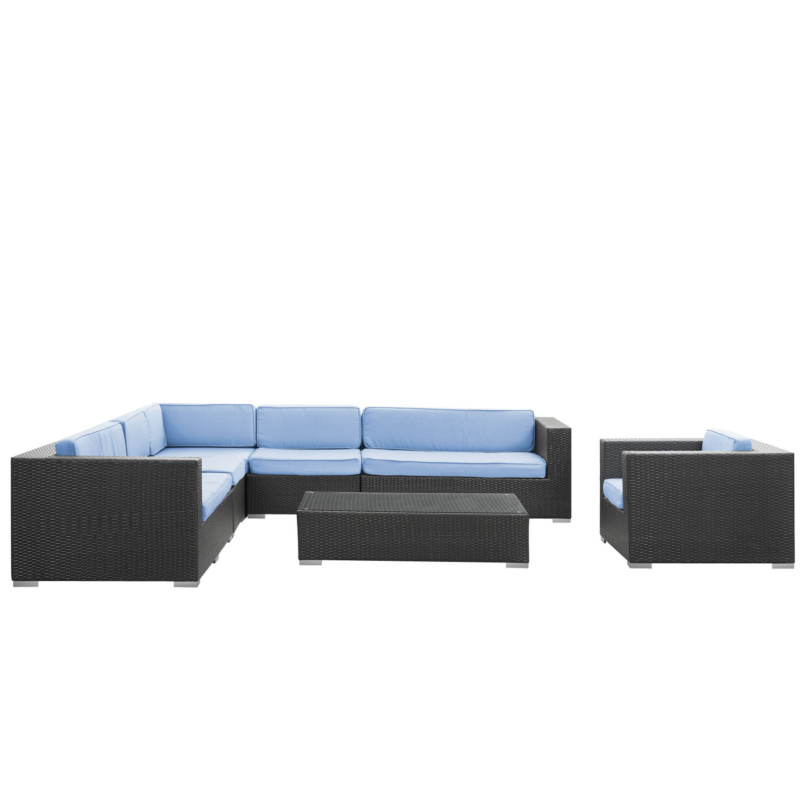 Modway Palm Springs 7 Piece Sectional Seating Group with Cushions