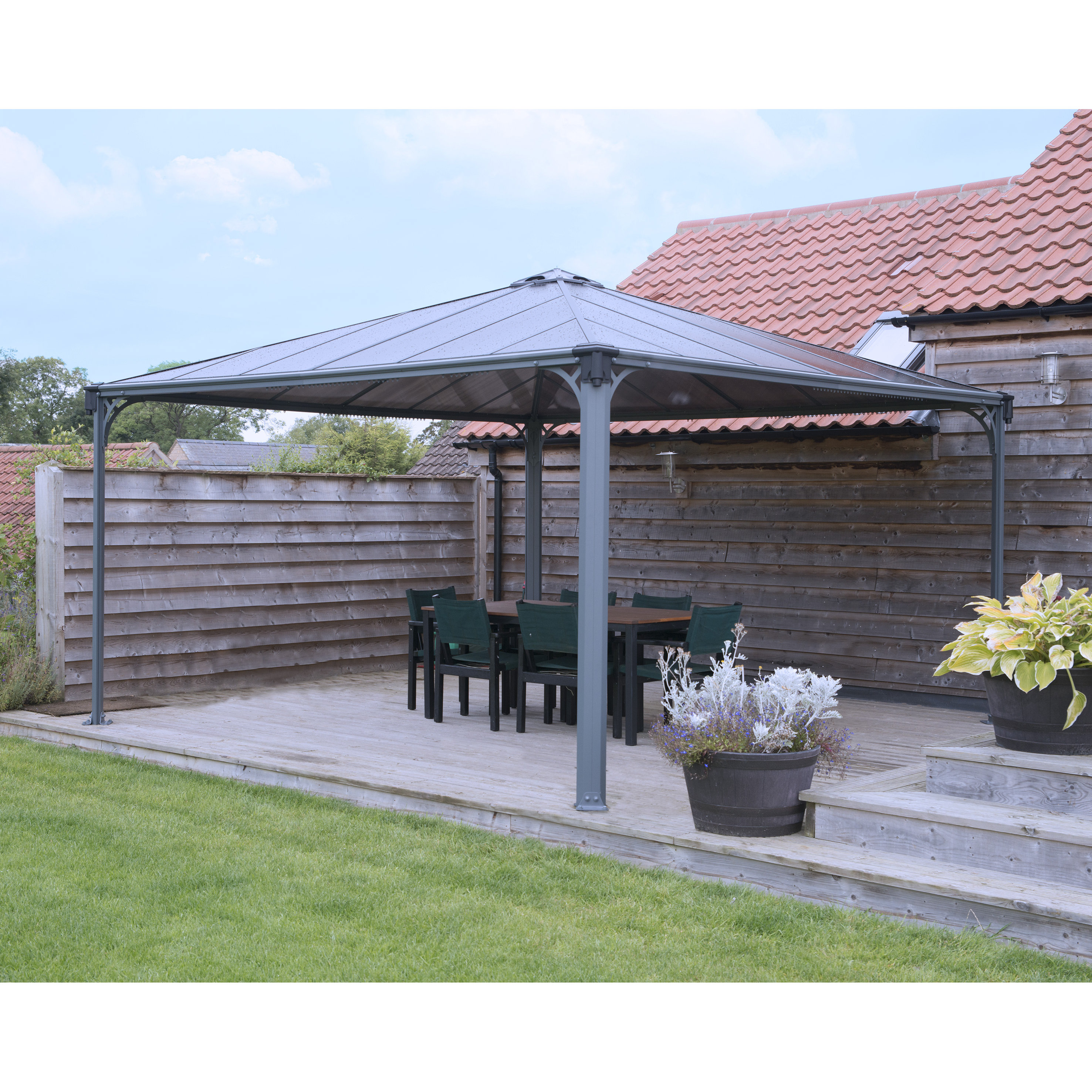 Palram Palermo 4300 4 x 4m Gazebo Wayfair.co.uk