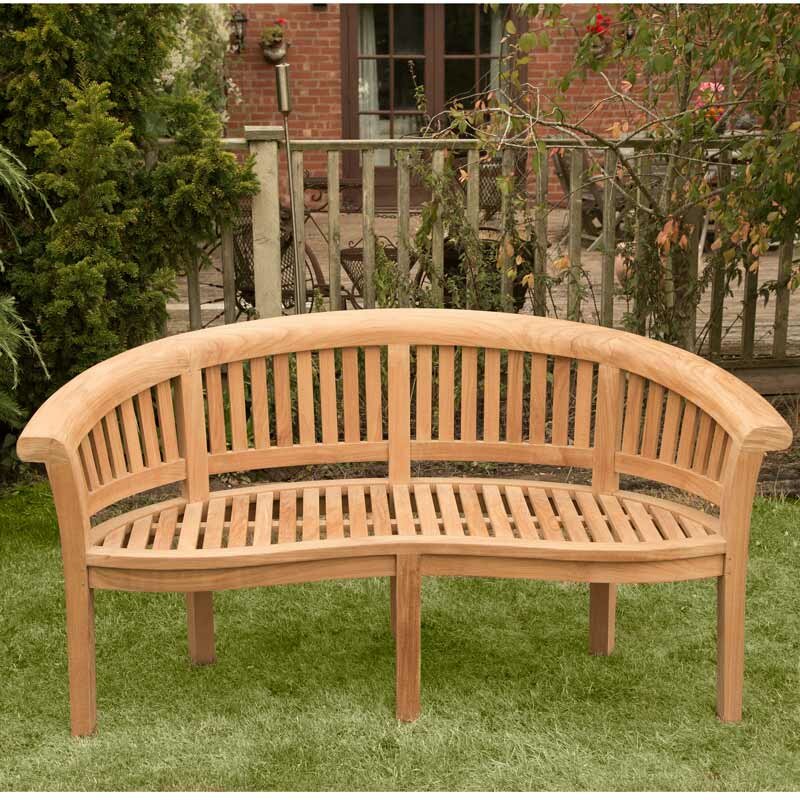 BrackenStyle Windsor Curved 3 Seater Teak Bench & Reviews | Wayfair.co.uk