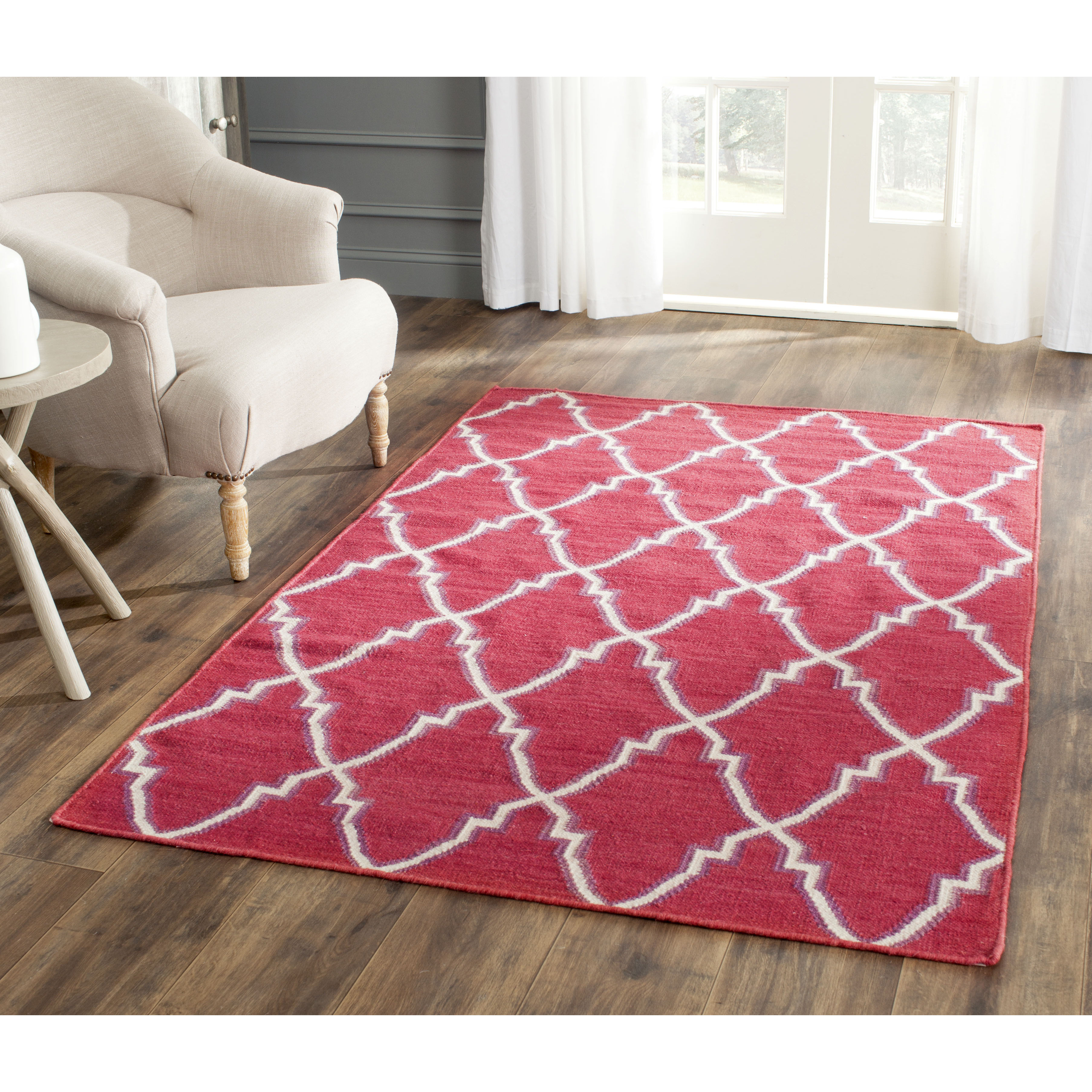 Safavieh Dhurrie Red/Ivory Area Rug & Reviews Wayfair.co.uk