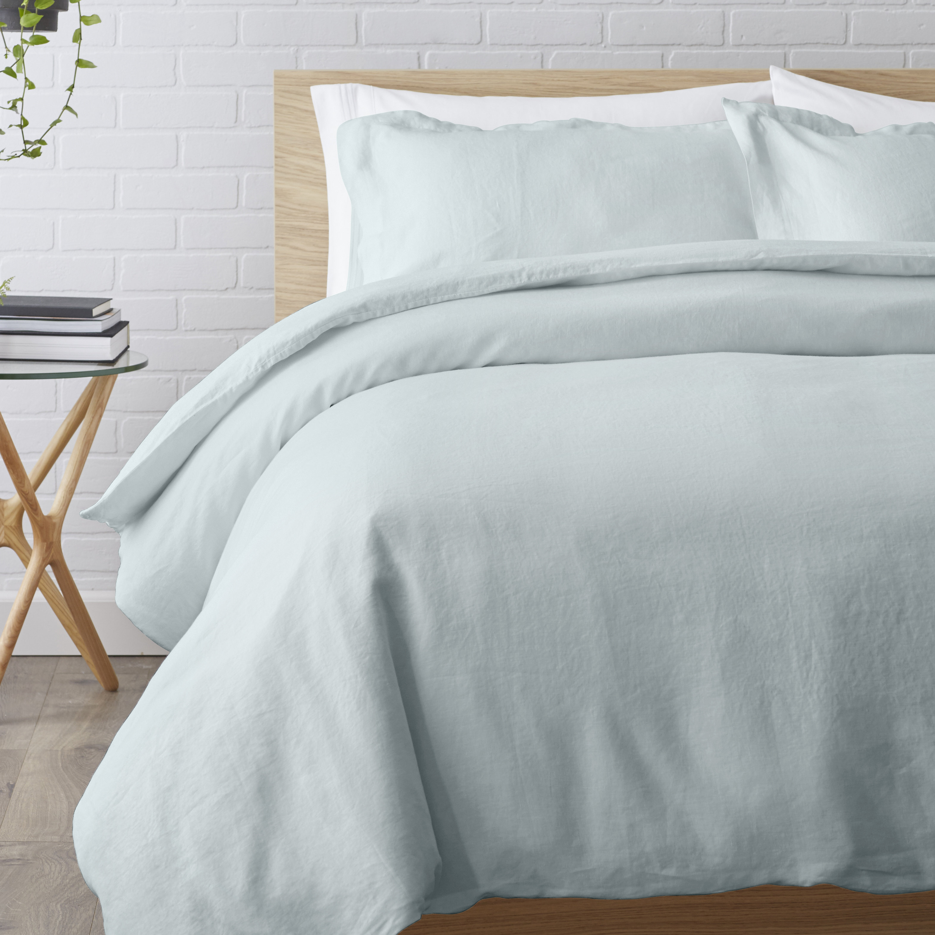 Washed Belgian Linen 3 Piece Duvet Cover Set Reviews Allmodern Echelon Home Washed Belgian Linen 3 Piece Duvet Cover Set