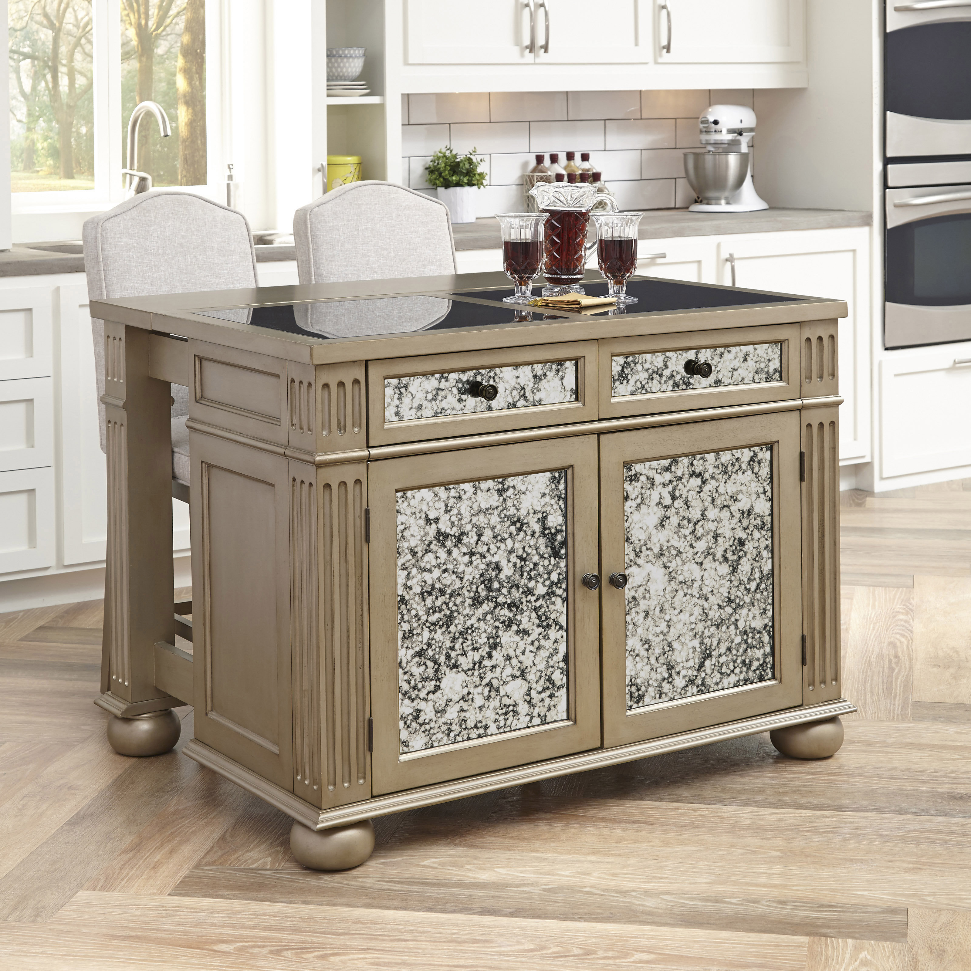 Home Styles Visions Kitchen  Island Set  with Granite  Top  