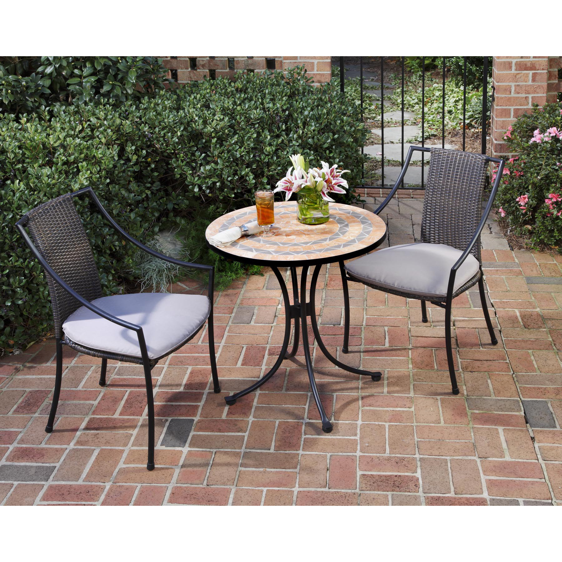 Patio Bistro Sets You Ll Love Terra Cotta 3 Piece Bistro Set With Cushions