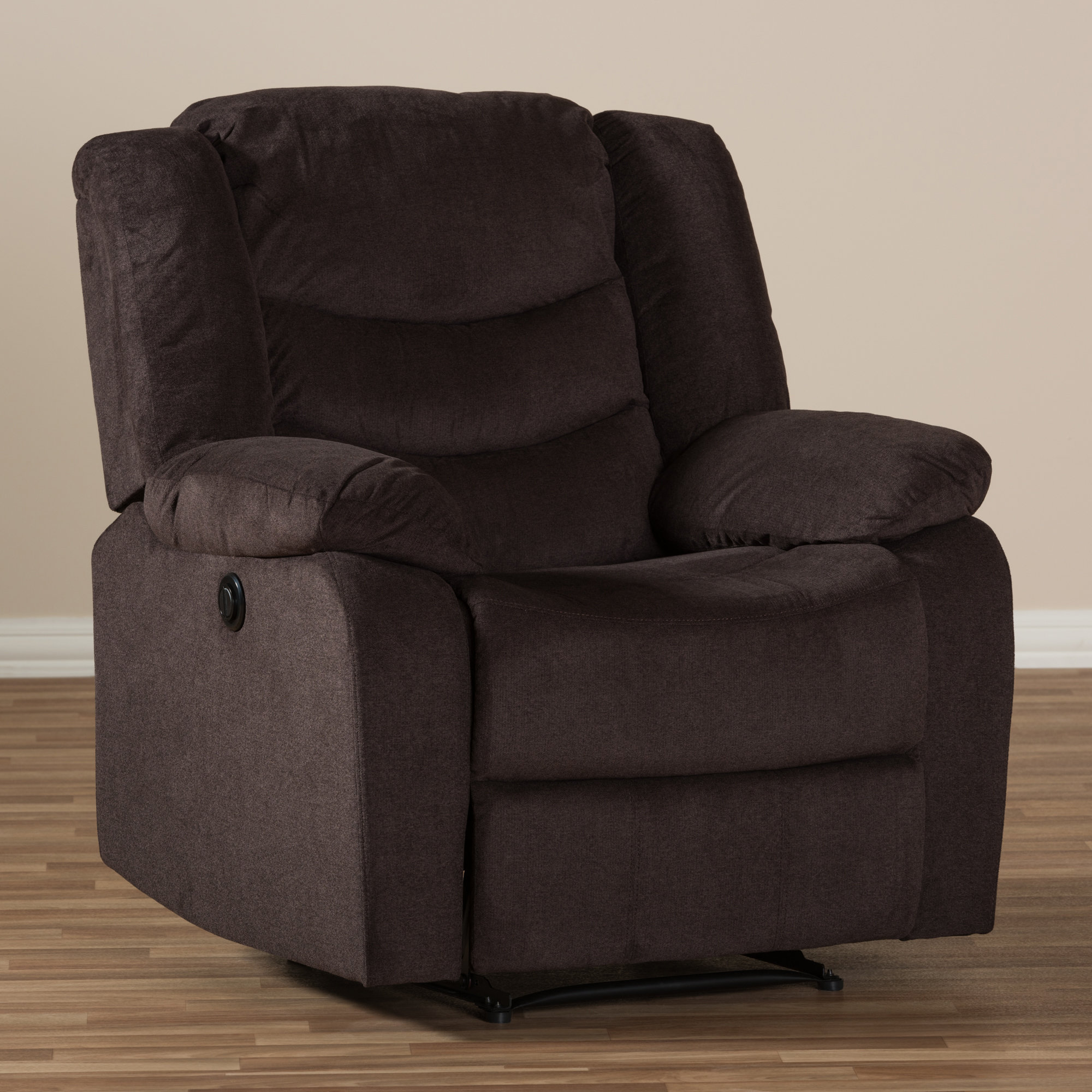 Wholesale Interiors Baxton Studio Lia Fabric Power Recliner & Reviews