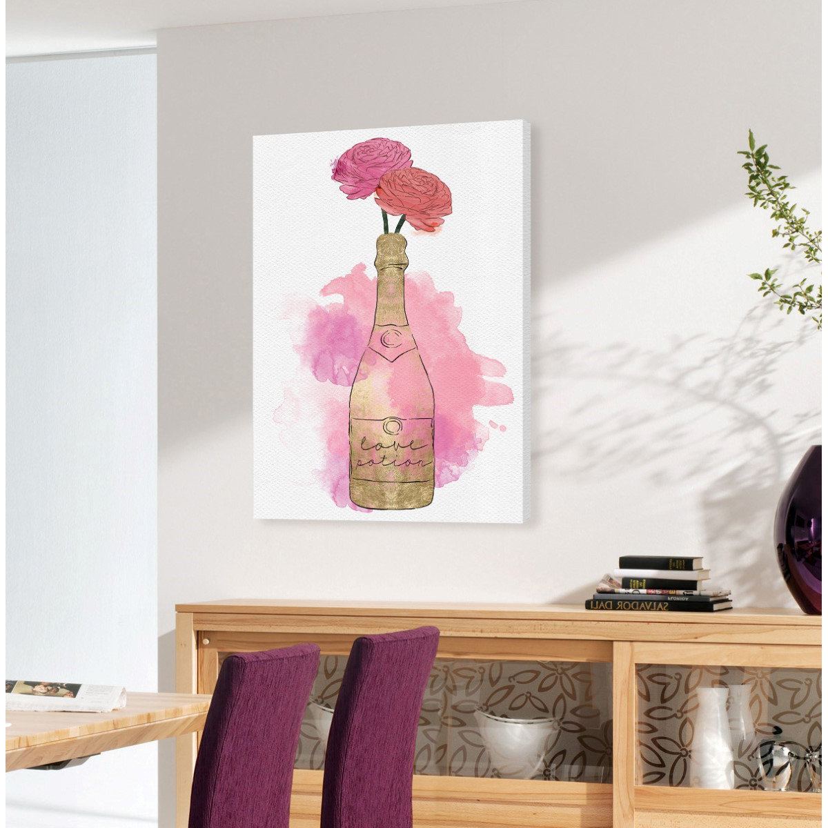 Oliver Gal 'Champagne and Flowers' Painting Print on Wrapped Canvas