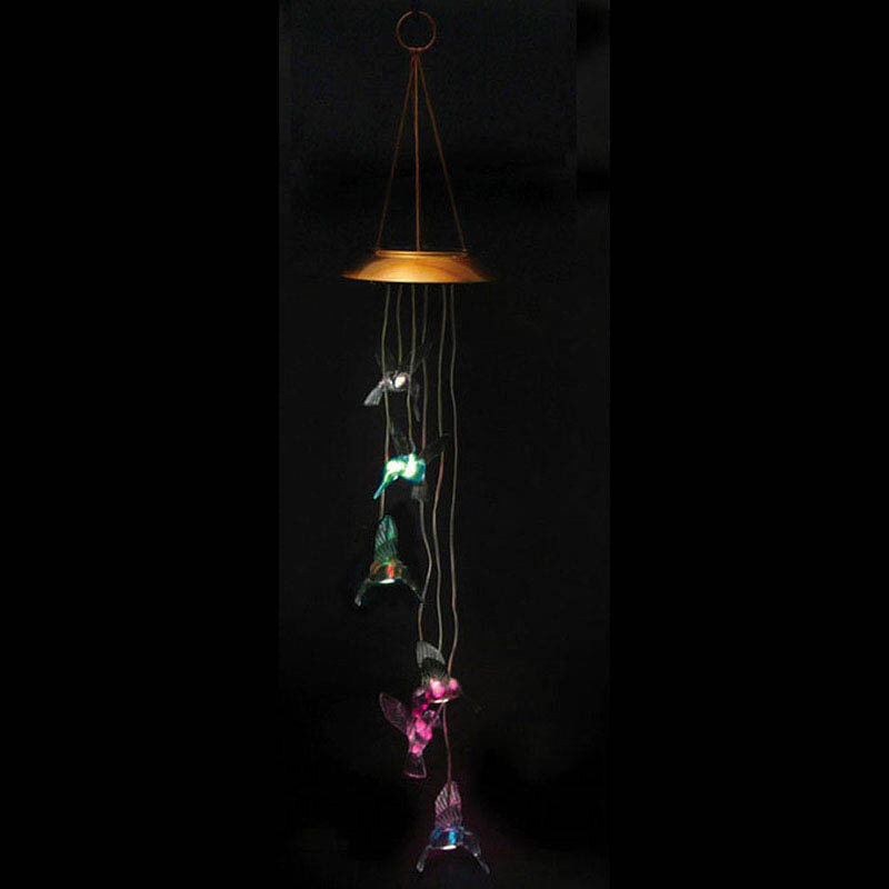 Evergreen Flag Garden Hummingbird Solar Mobile Wind Chime Evergreen Flag Garden Hummingbird Solar Mobile Wind Chime