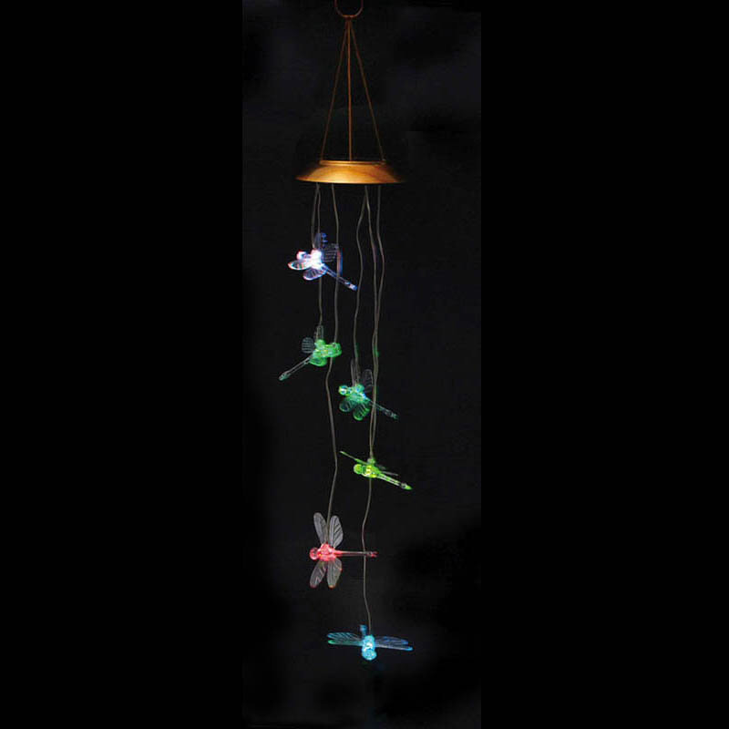Evergreen Flag Garden Dragonfly Solar Mobile Wind Chime Evergreen Flag Garden Dragonfly Solar Mobile Wind Chime