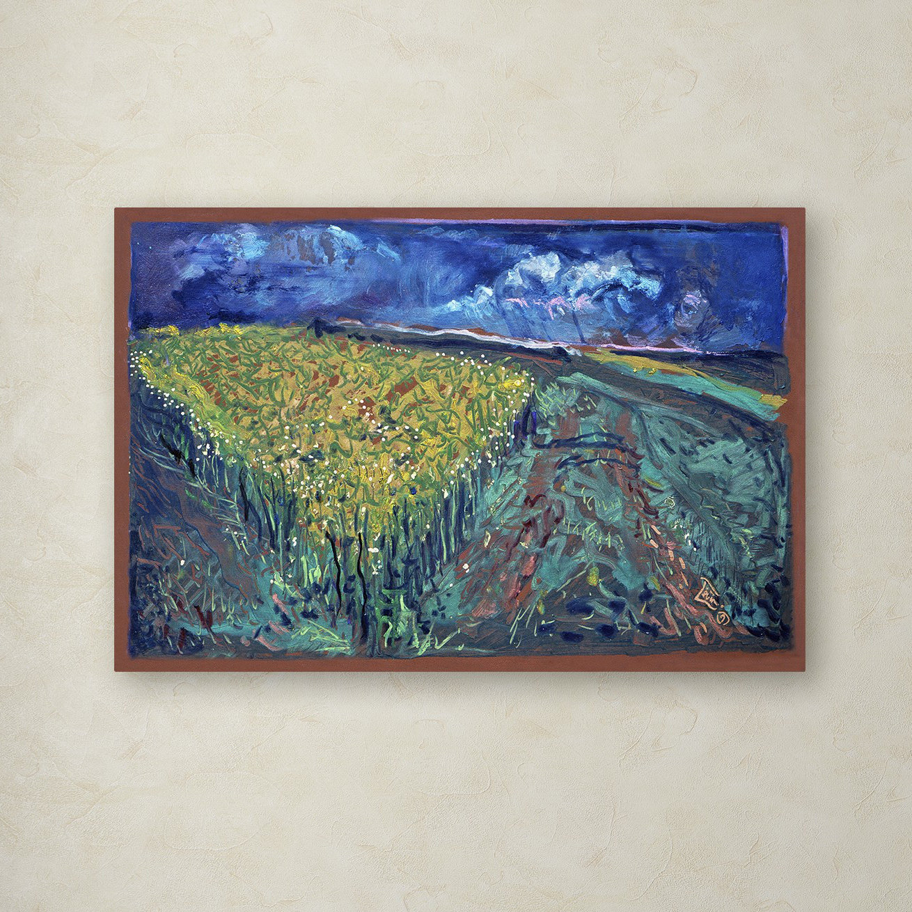 Trademark Art "Mustard Field" by Lowell S.V. Devin Painting Print on