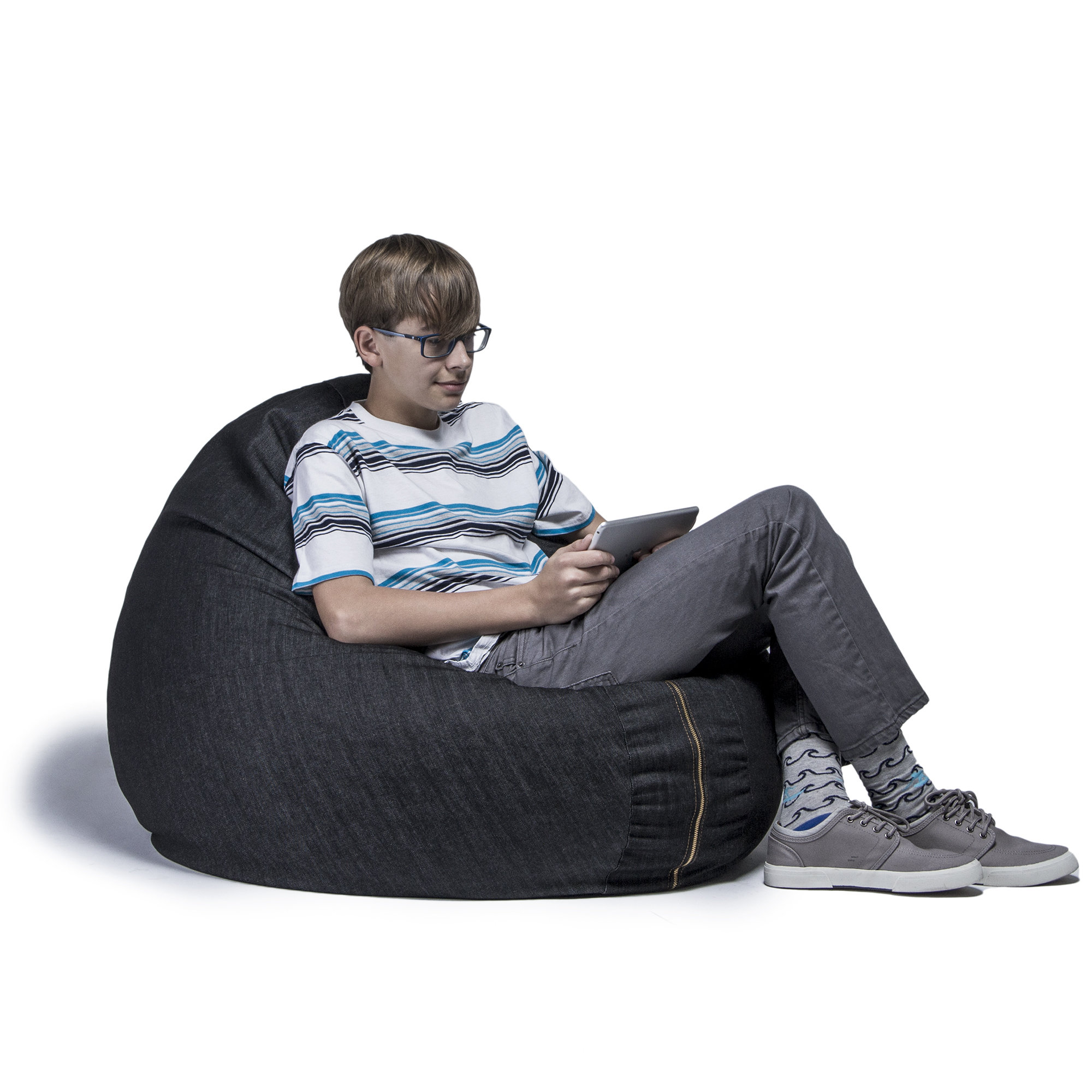 Jaxx Denim Cocoon 4' Bean Bag Chair Wayfair