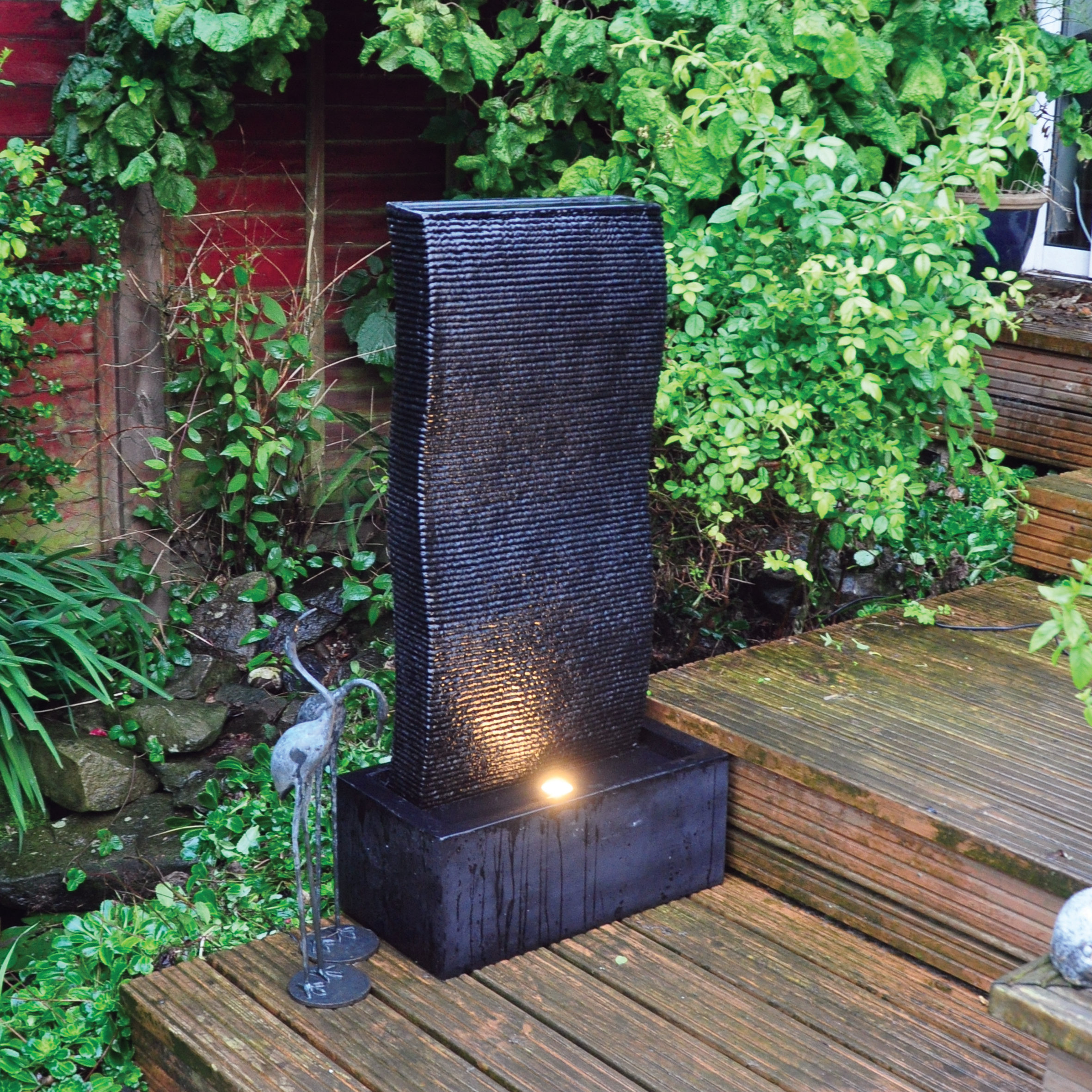 Kingfisher Ripple Wall Water Feature with LED Up Light & Reviews