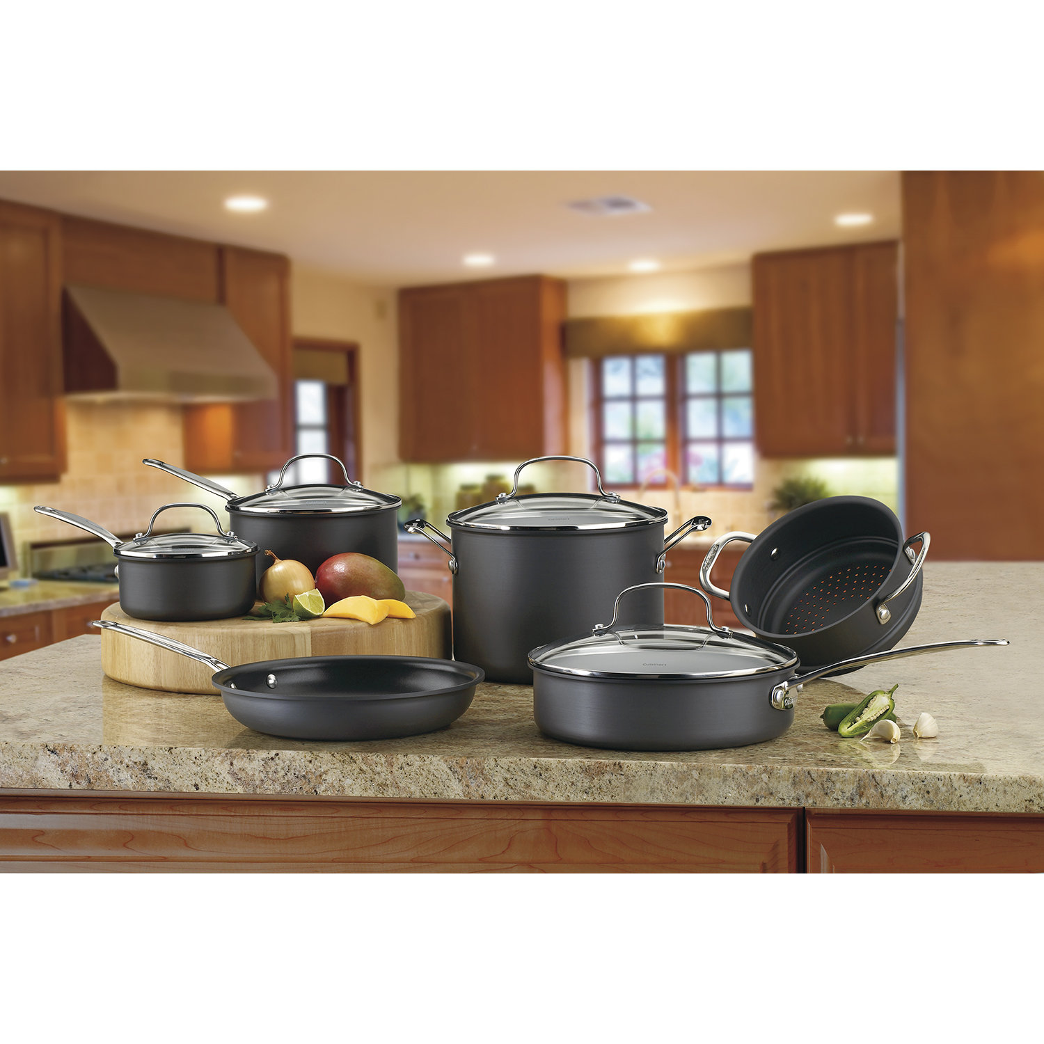Cuisinart Chef's Classic Nonstick HardAnodized 10 Piece Cookware Set