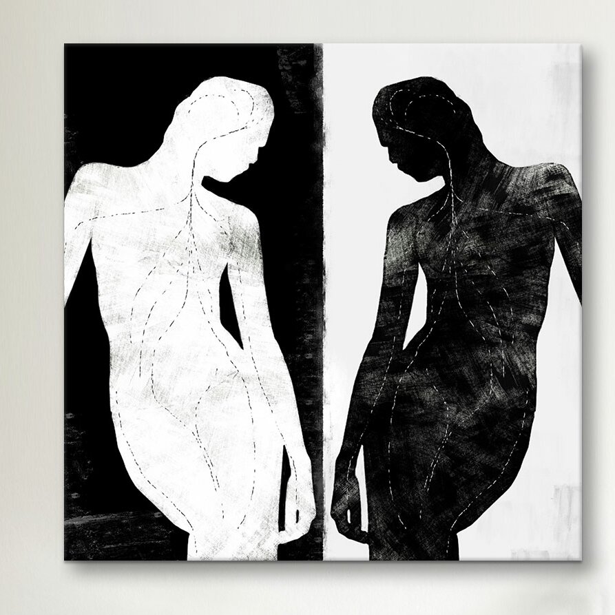 iCanvas Modern Contrasting Silhouette Figure Graphic Art on Canvas ...