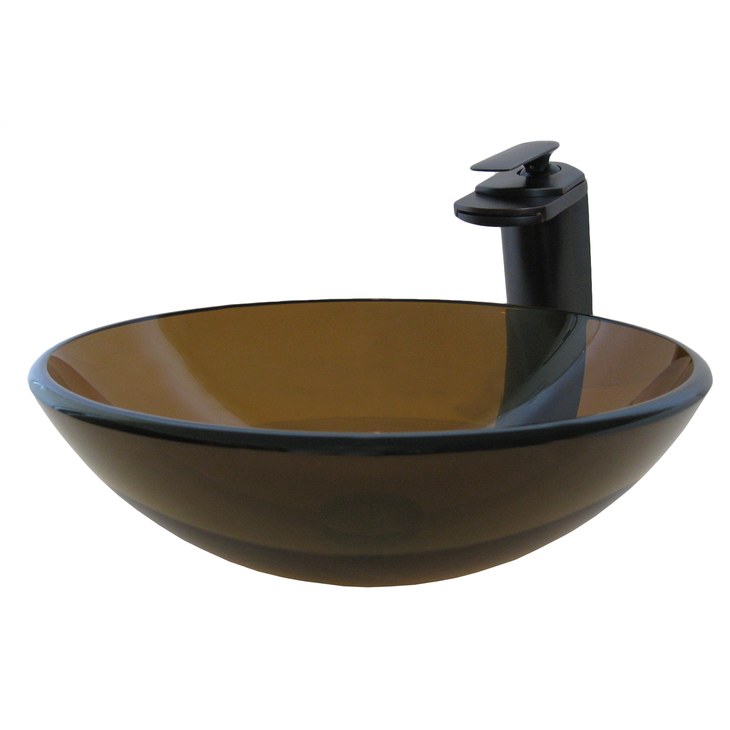 Novatto TY Glass Vessel Bathroom Sink Set Wayfair