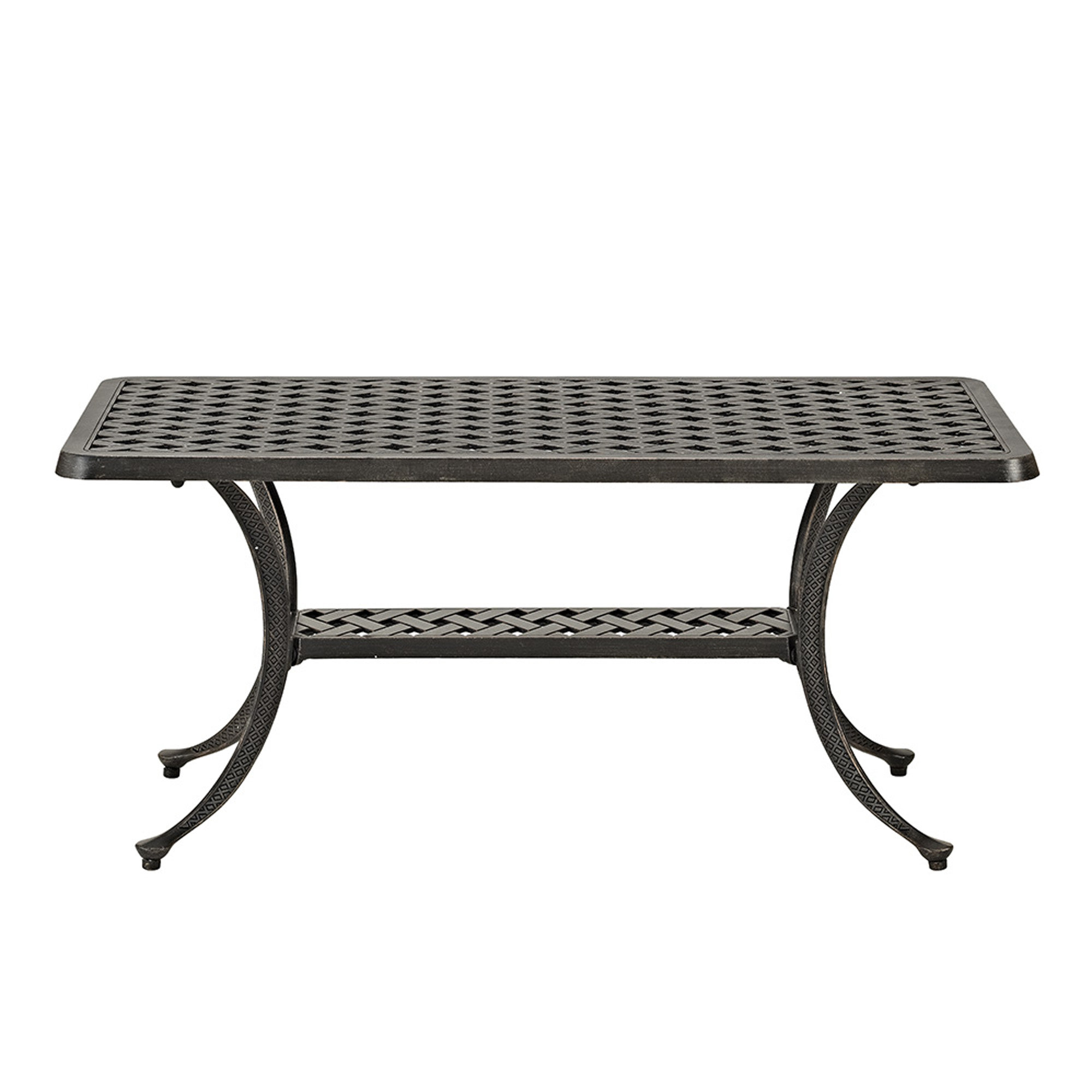Walker Edison Cast Aluminum Wicker Style Patio Coffee Table Wayfair Walker Edison Cast Aluminum Wicker Style Patio Coffee Table