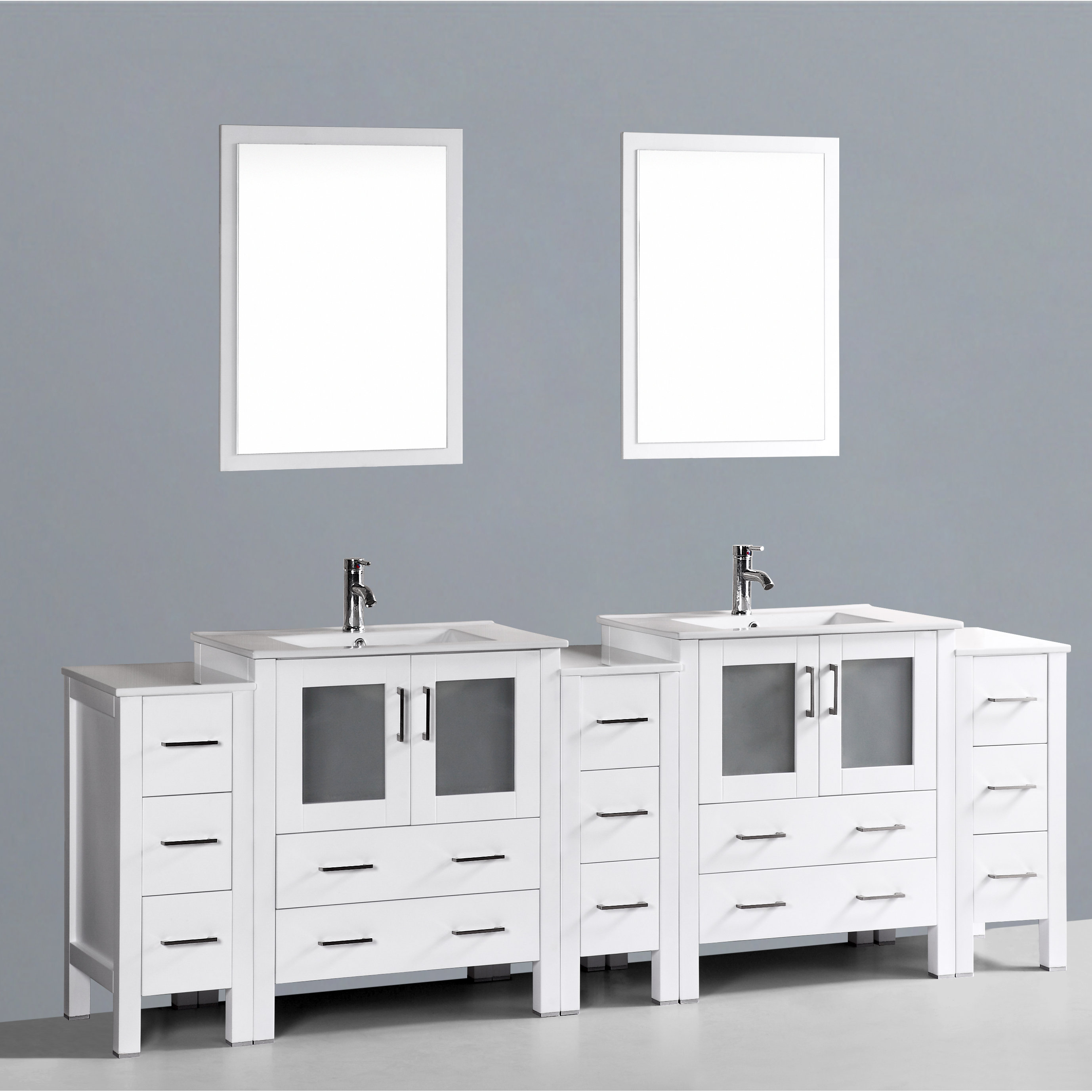 Bosconi Contemporary 96 Double Bathroom Vanity Set With Mirror Bosconi Contemporary 96 Quot Double Bathroom Vanity Set With Mirror