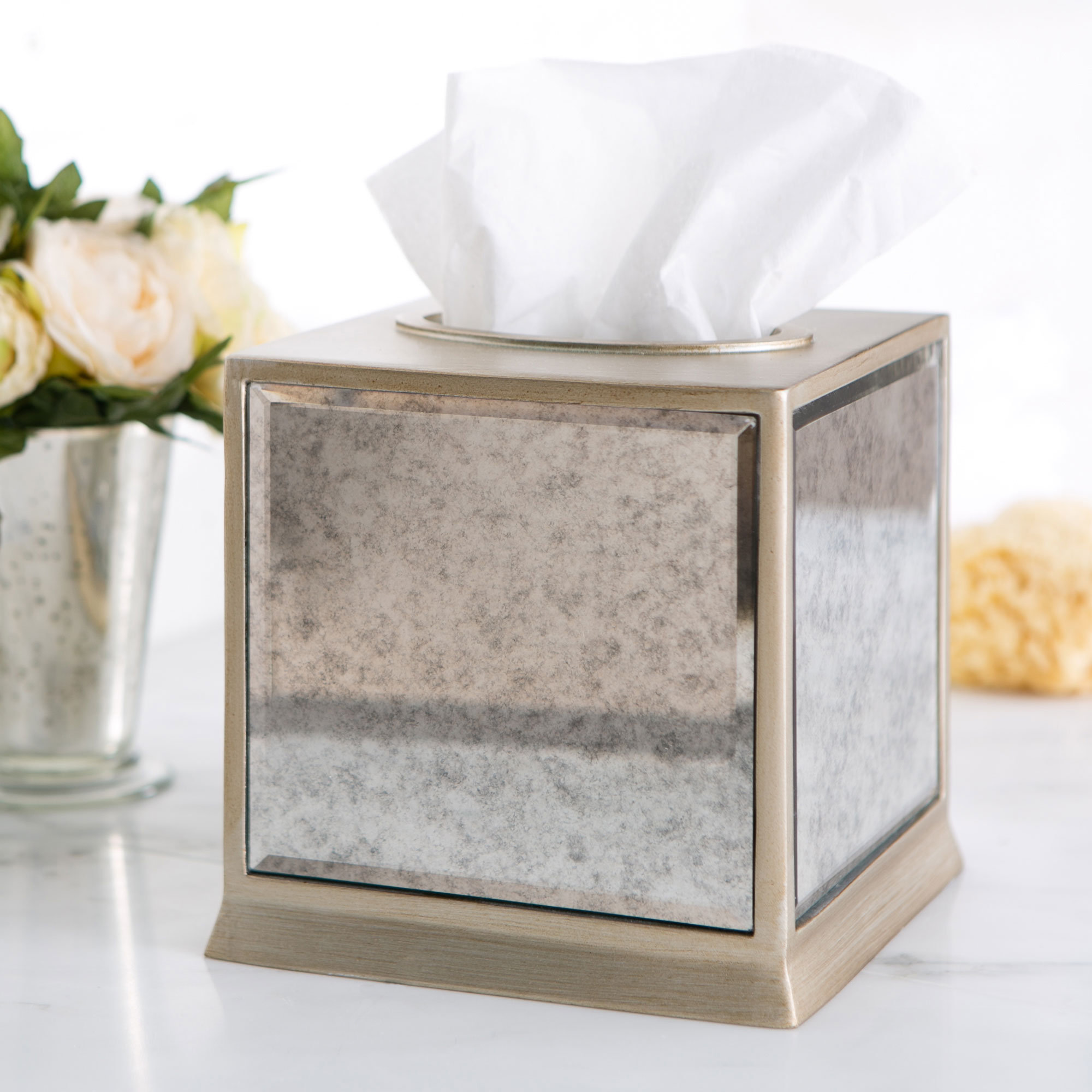 Bronze Bathroom Accessories You Ll Love Wayfair Distressed Glass Tissue Box Cover