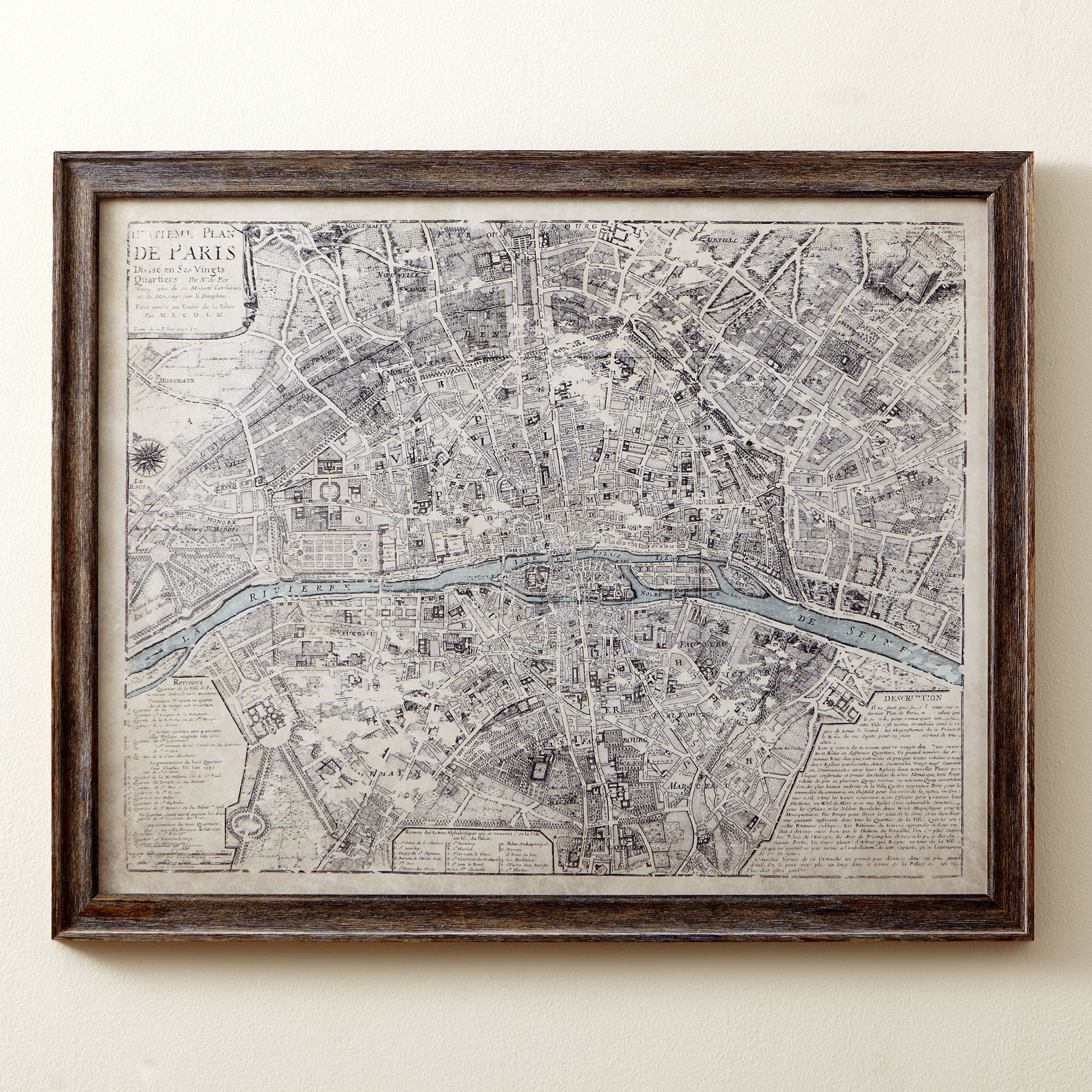 Birch Lane Sepia Paris Map Framed Print & Reviews Birch Lane