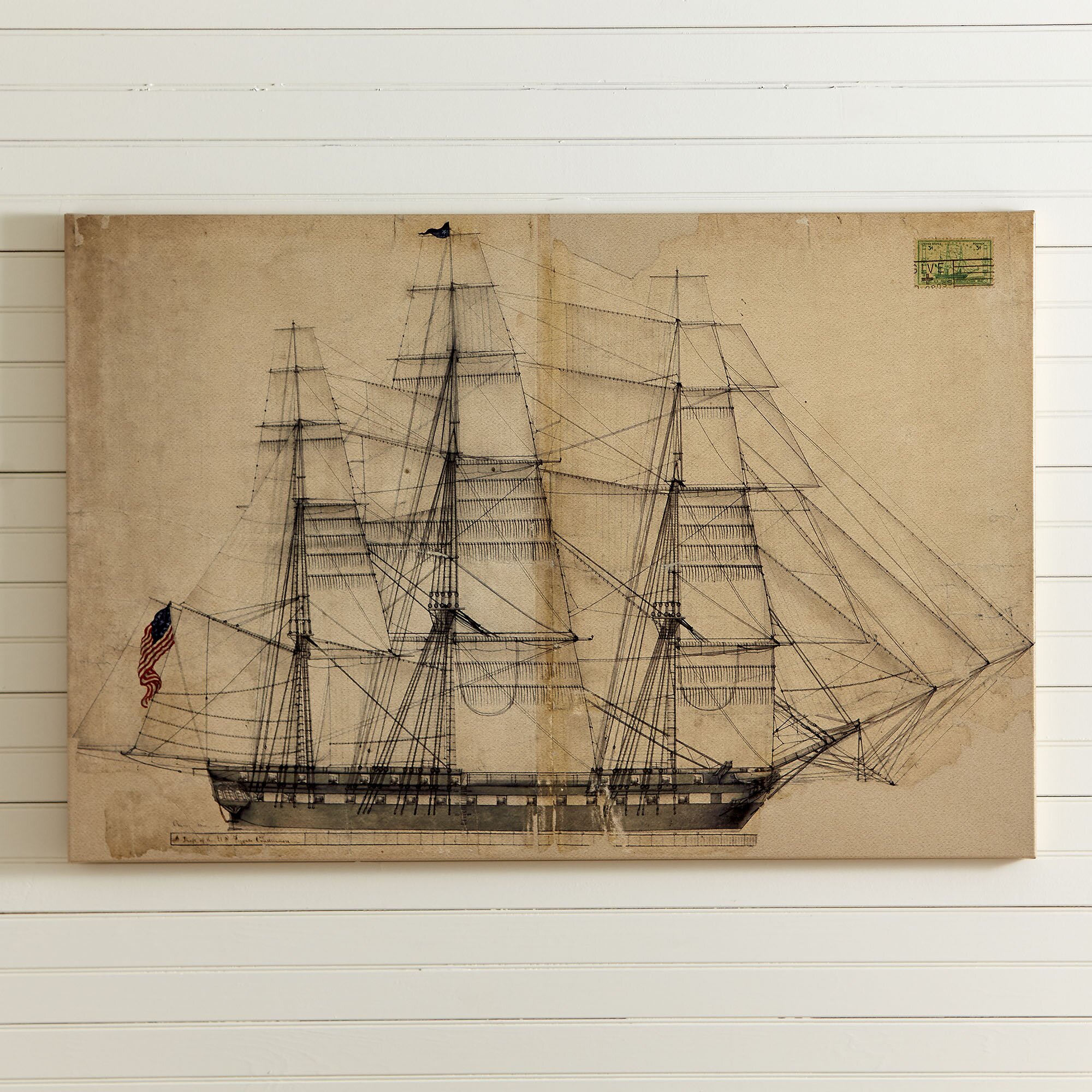 Birch Lane Sketched Ship Canvas & Reviews | Birch Lane