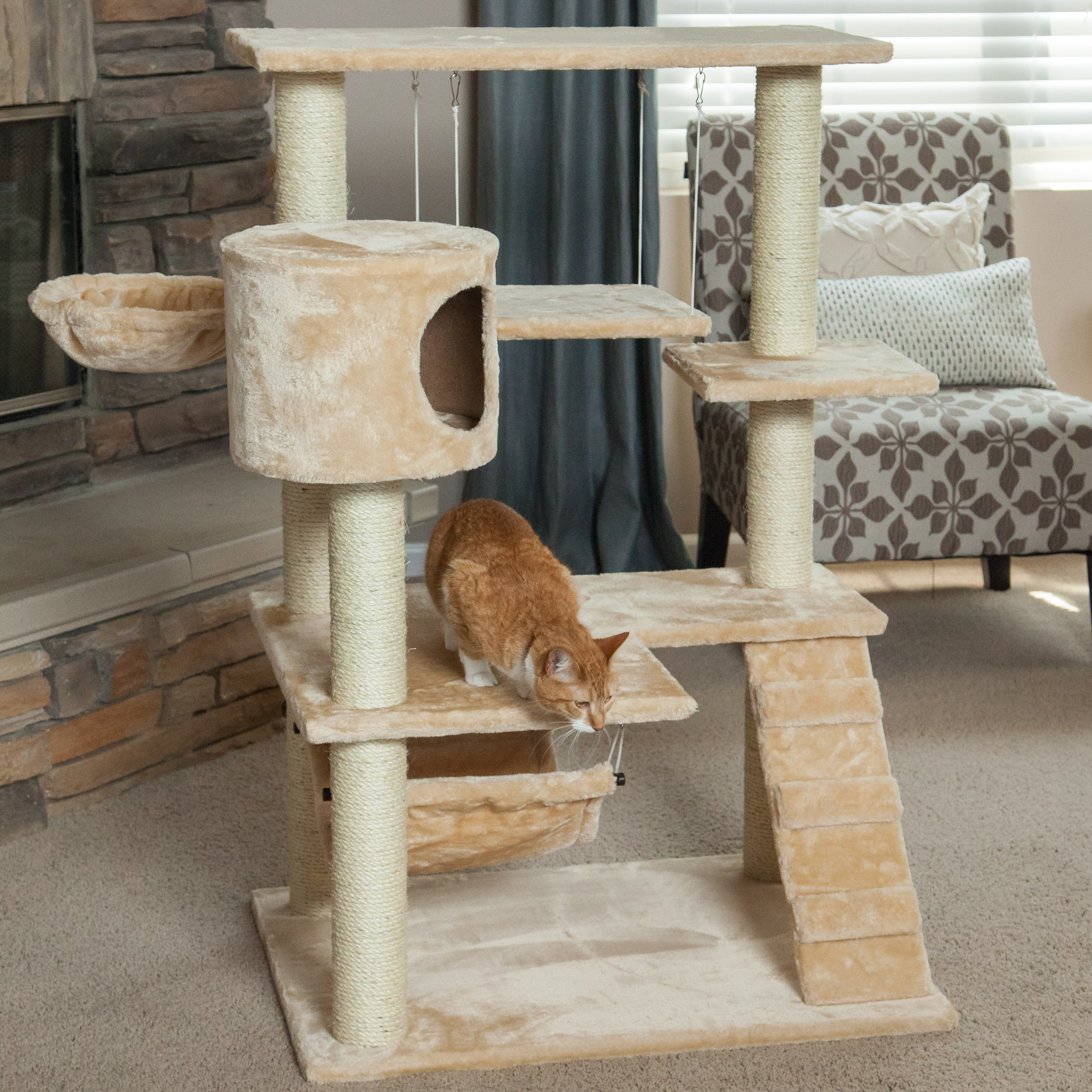 IRIS 47" Carpeted Cat Tree & Reviews Wayfair