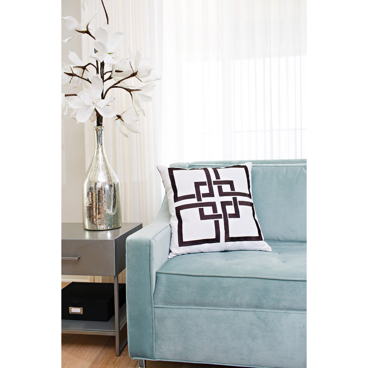 NECTARmodern Linked Embroidered Throw Pillow & Reviews Wayfair
