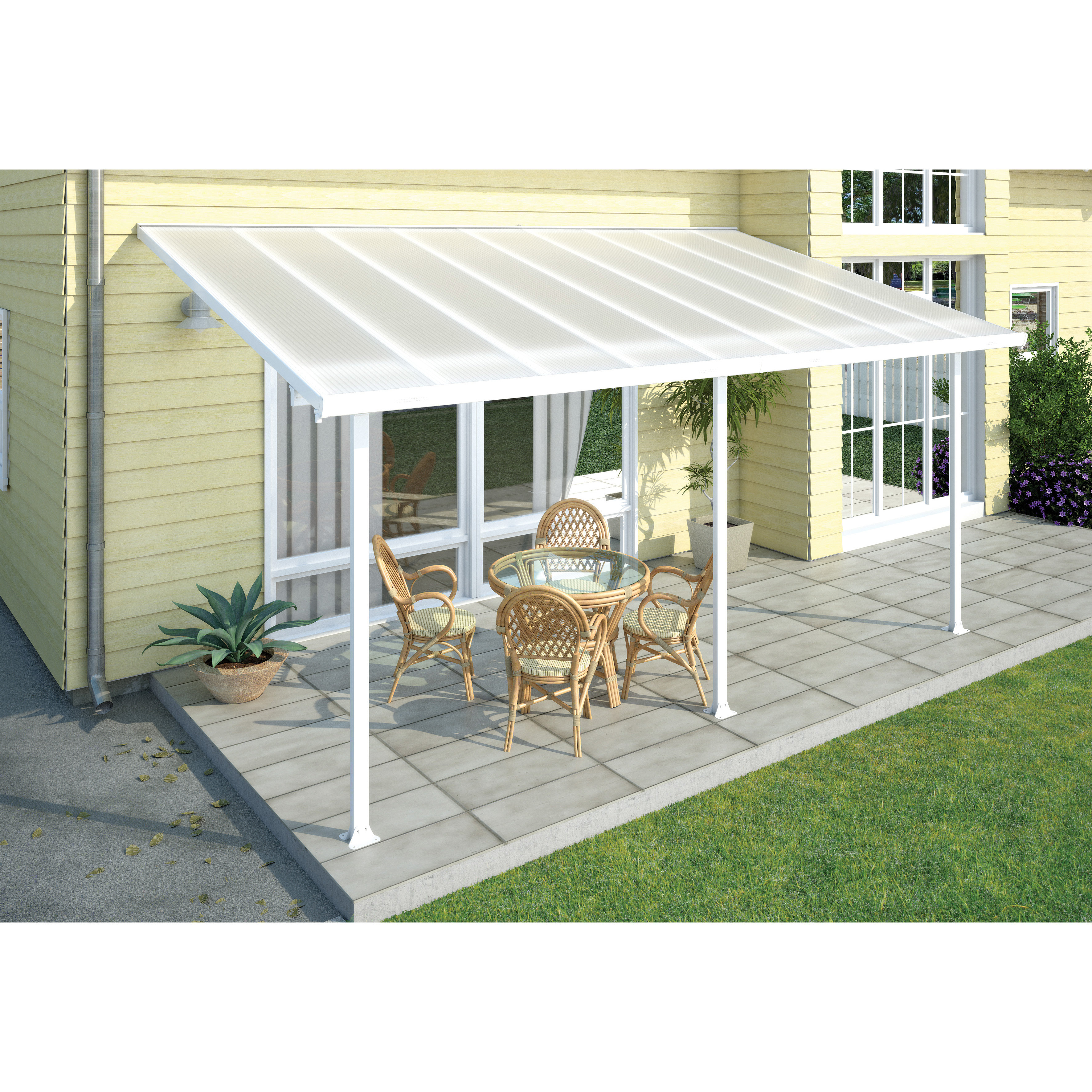 Palram Feria 10 Ft H X 20 W D Patio Cover Awning H X 20 Ft W 10